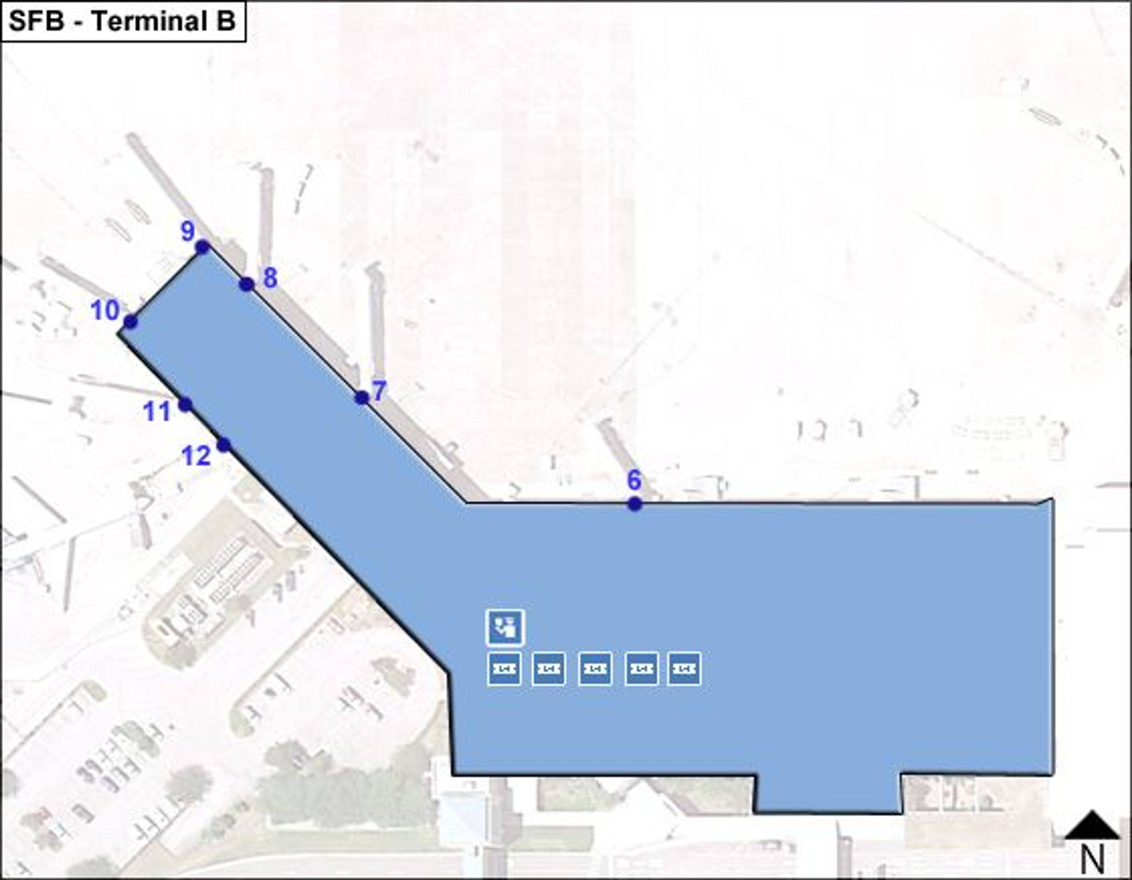 Orlando Sanford Airport SFB Terminal B Map