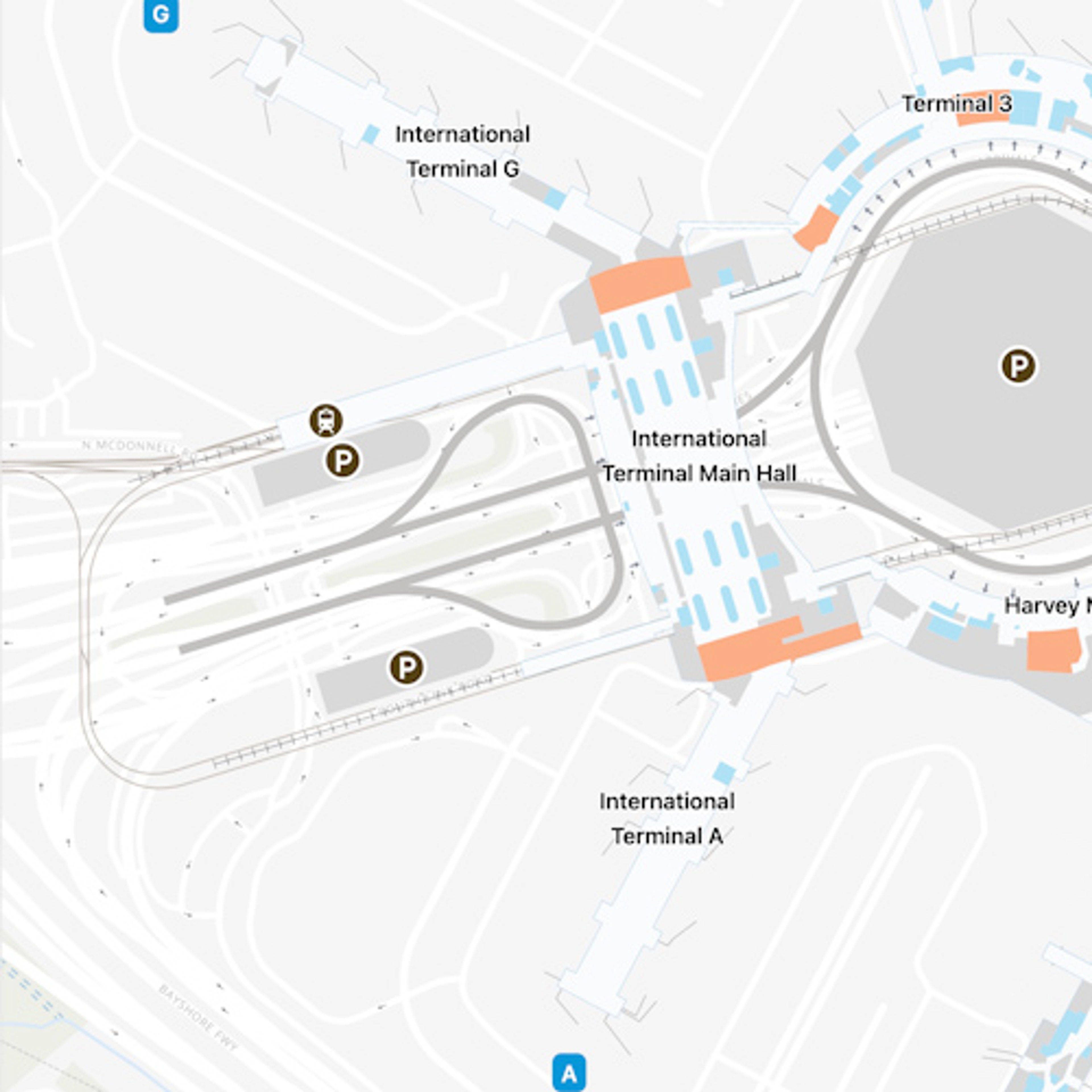 San Francisco Airport Map SFO Terminal Guide   San Francisco SFO Intl Terminal 