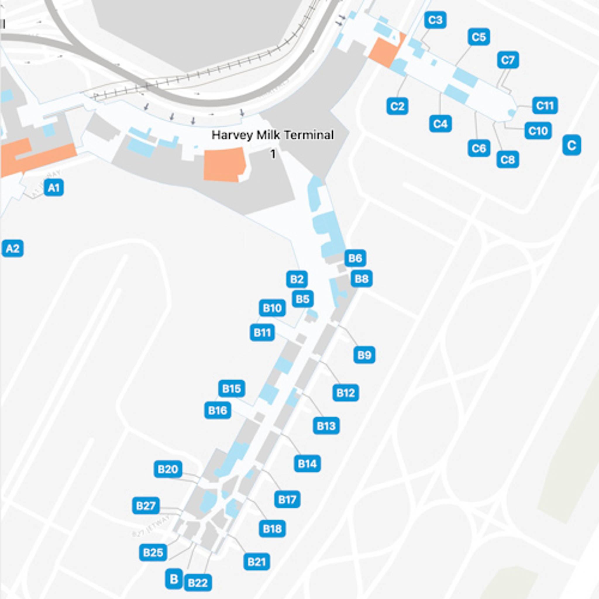 San Francisco Airport SFO Terminal 2 Map