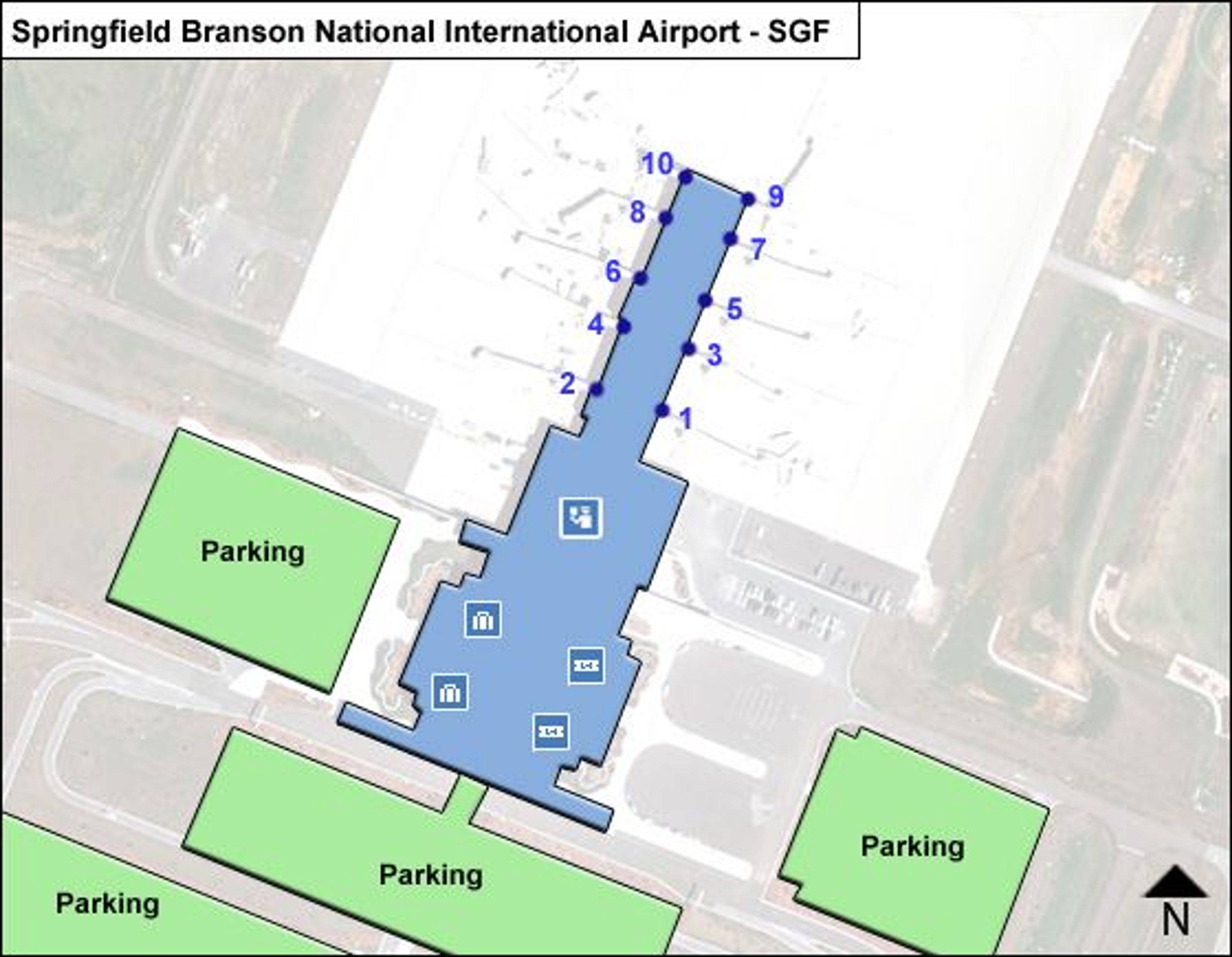 Springfield Springfield Branson National Airport Airlines Airlines At   Springfield Branson National SGF Terminal Map 