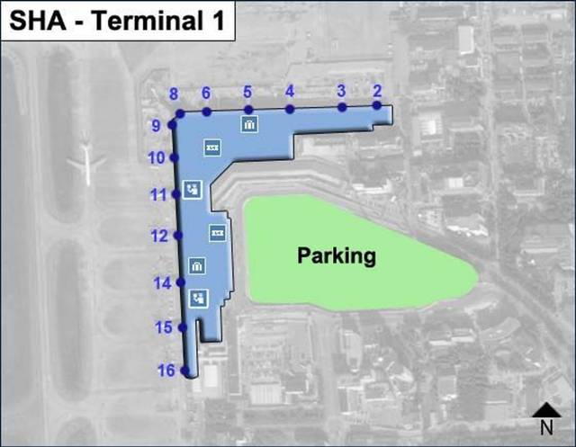 Shanghai Hongqiao Airport SHA Terminal 1 Map