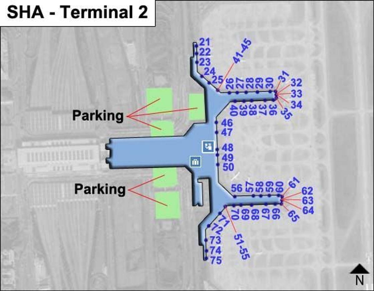 Shanghai Hongqiao Airport SHA Terminal 1 Map