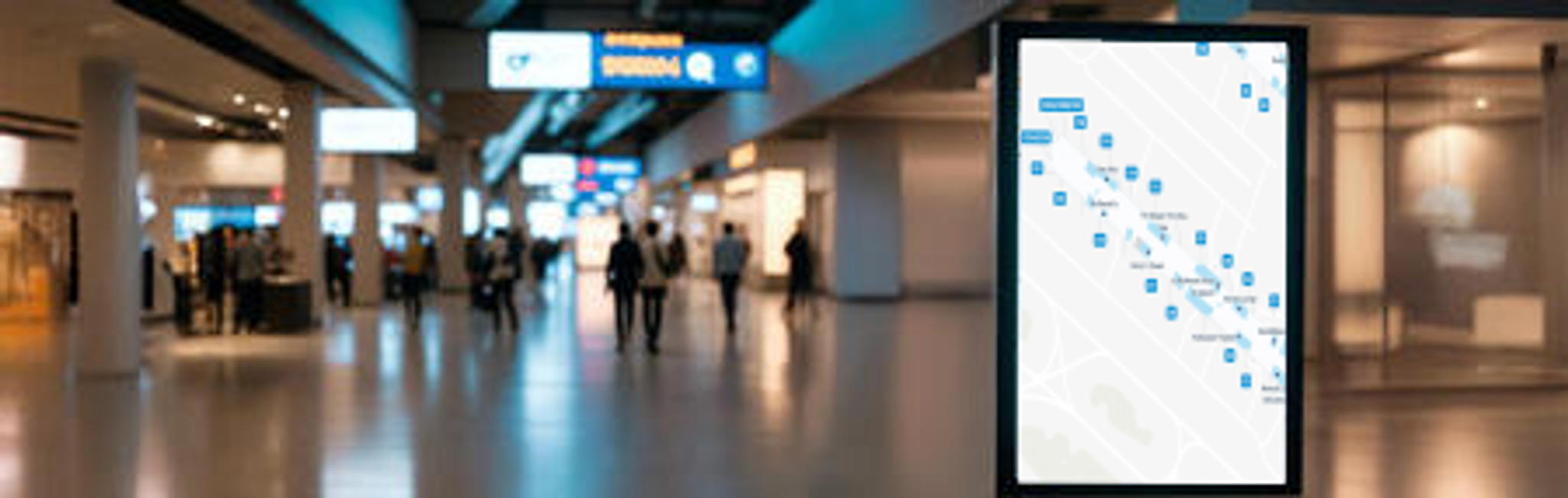 Image of airport terminal with map of PDX Concourse C