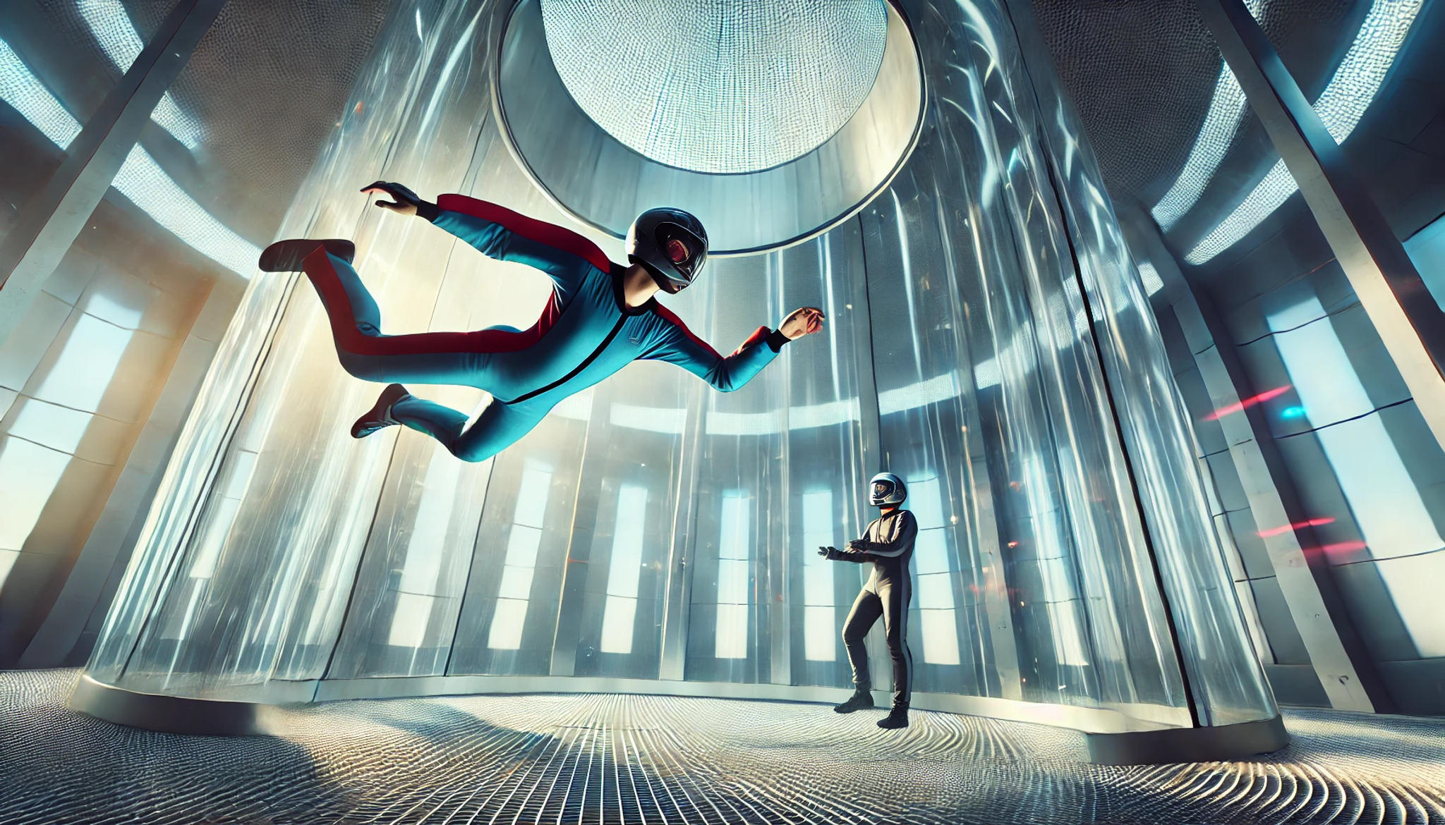 Indoor Skydiving Image With 2 Participants in the Wind Tunnel