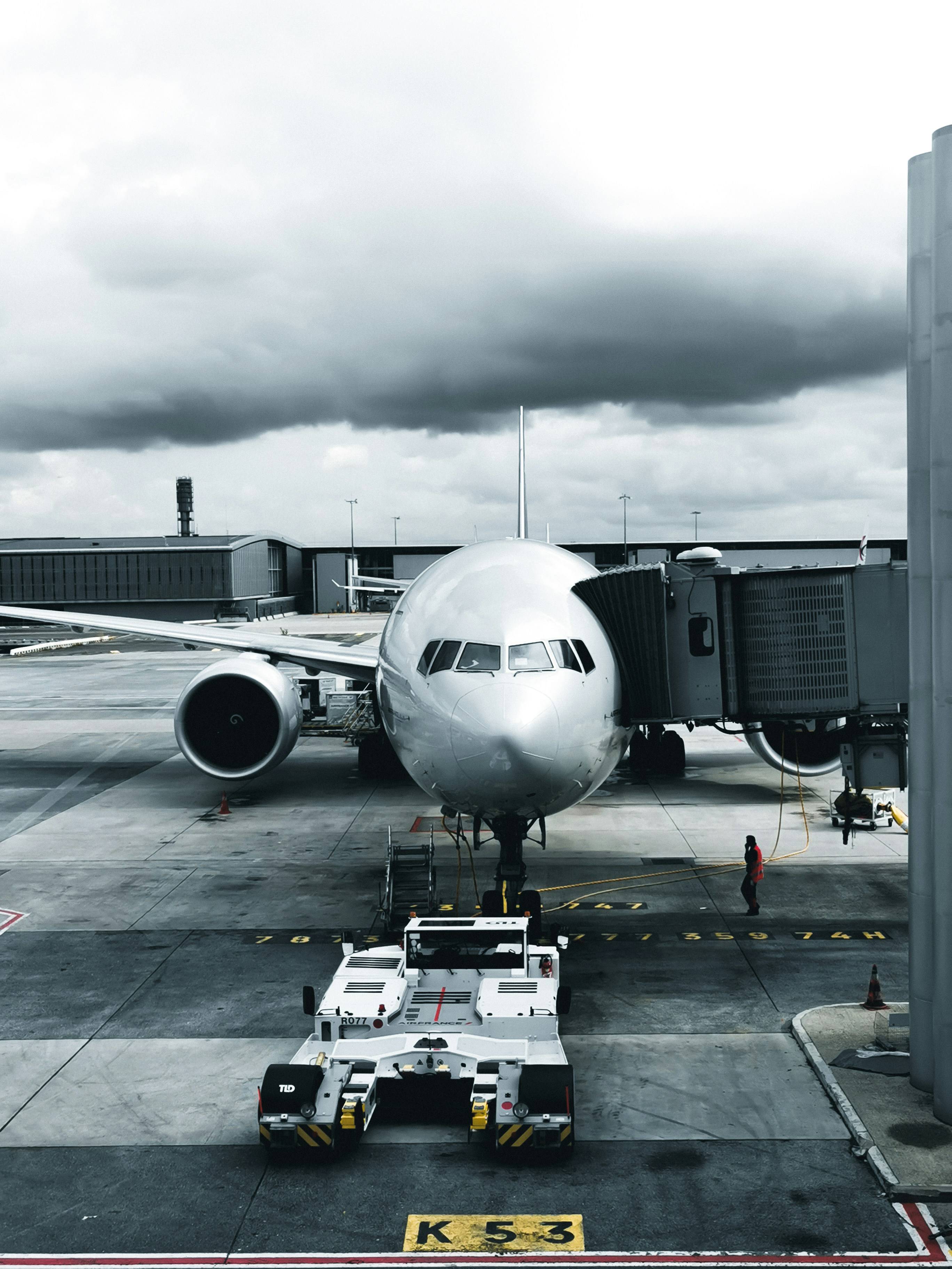 Air France Boeing 777 ready for push-back at the airport