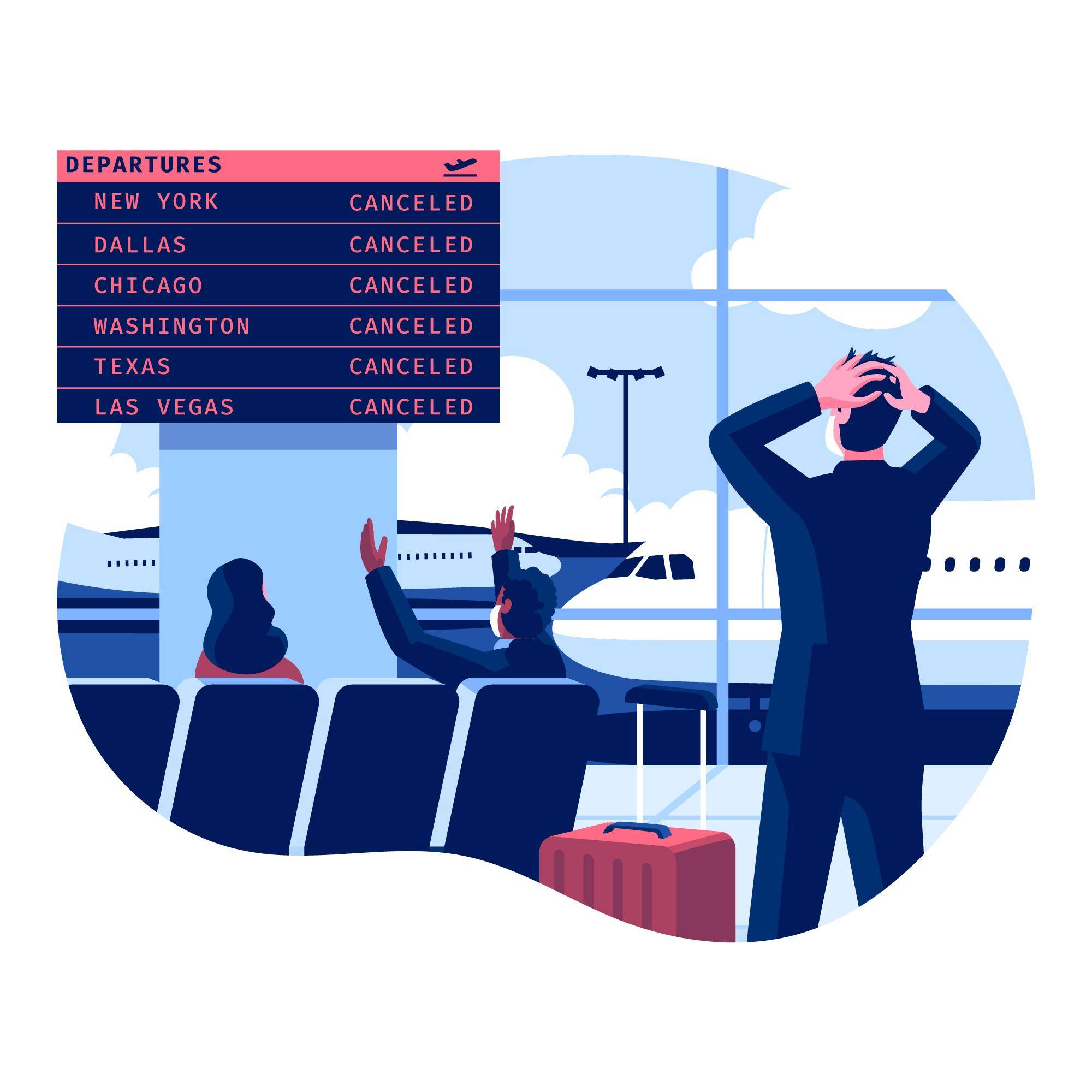 Cancelled flight illustration