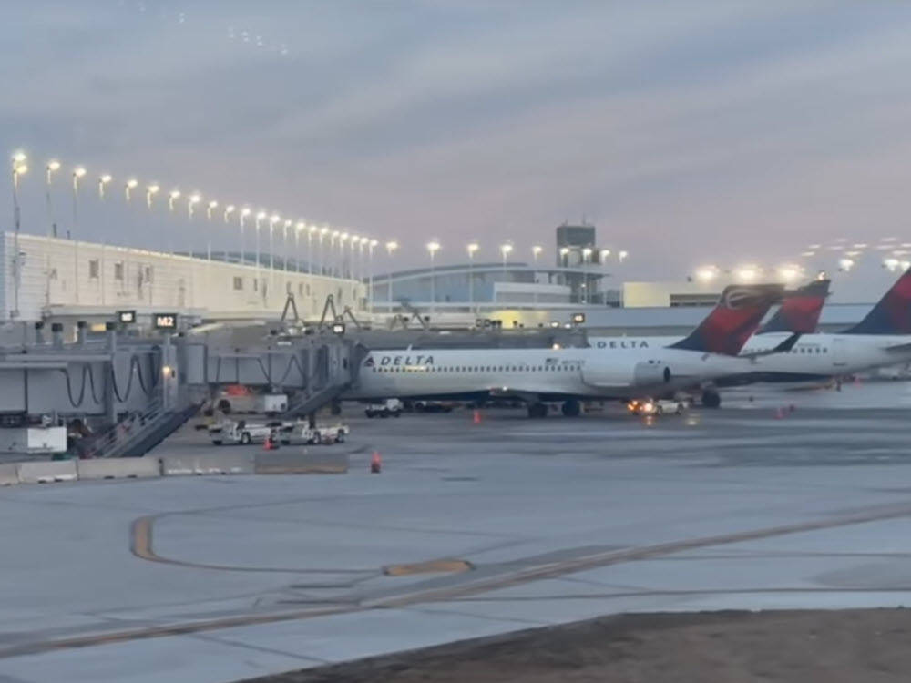 Planes parked at gates in T5 at Chicago ORD Airport