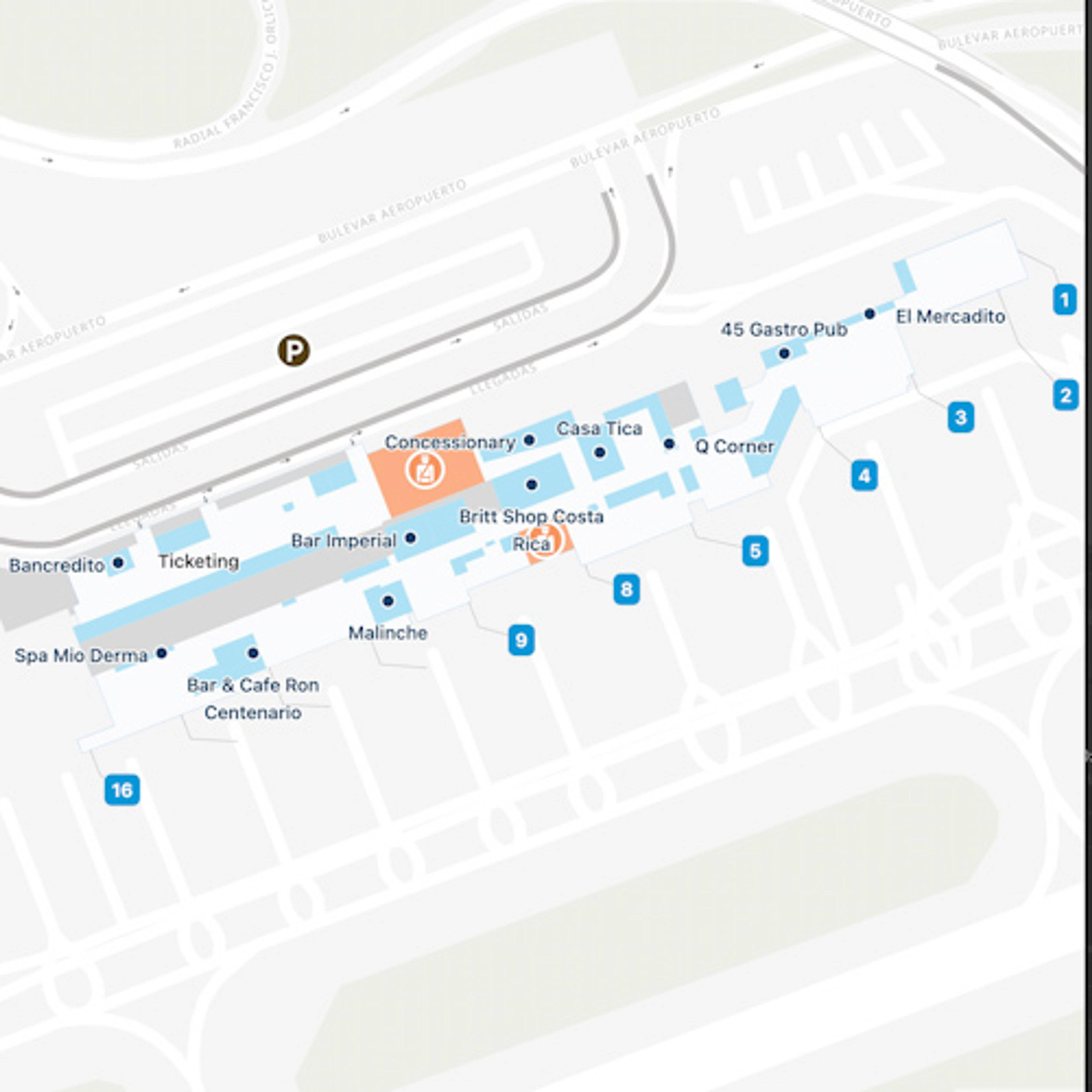 San Jose Santamaria Airport Map | SJO Terminal Guide