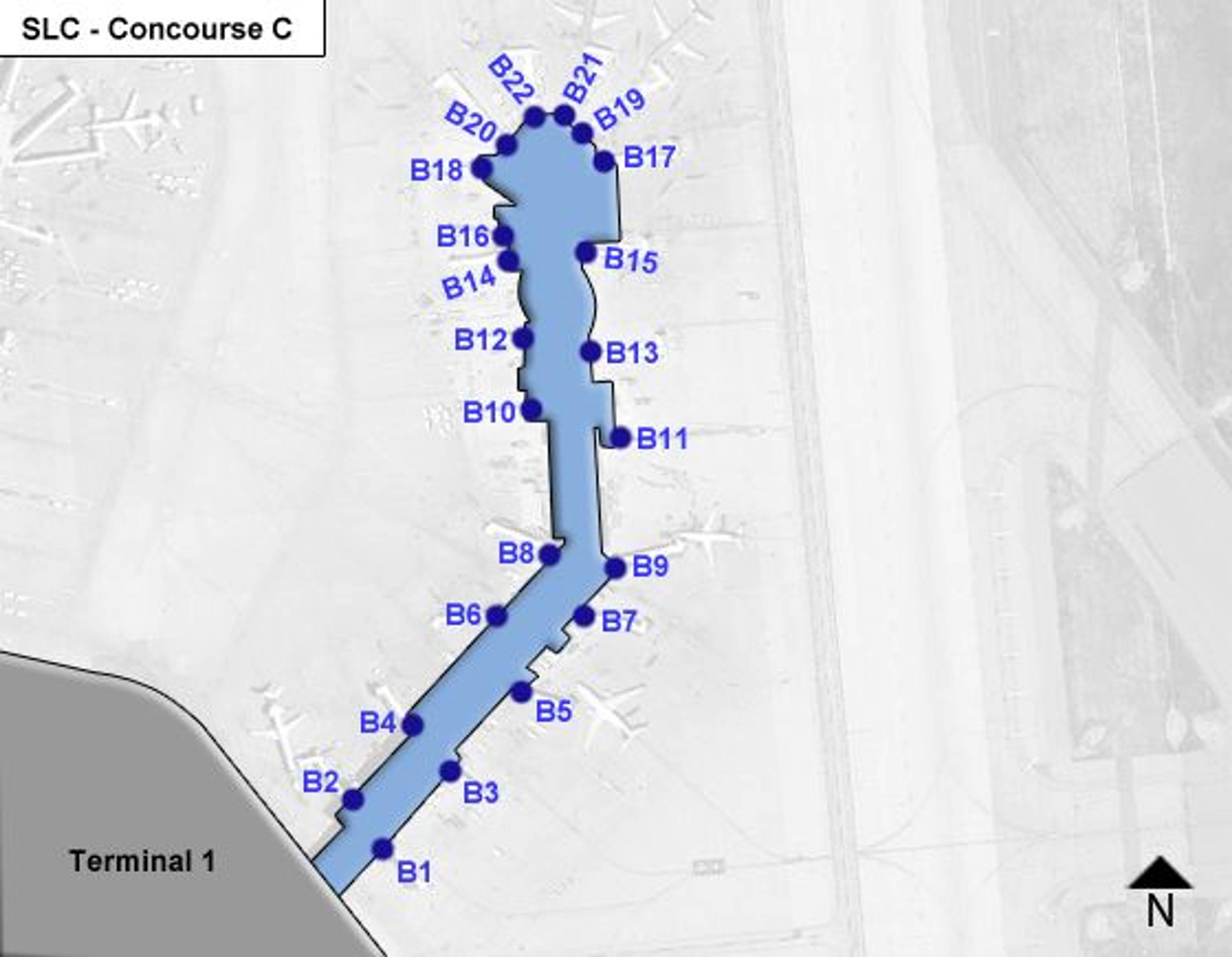 Salt Lake City Airport Concourse B Map