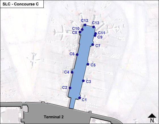 Salt Lake City Airport SLC Terminal 2 Map