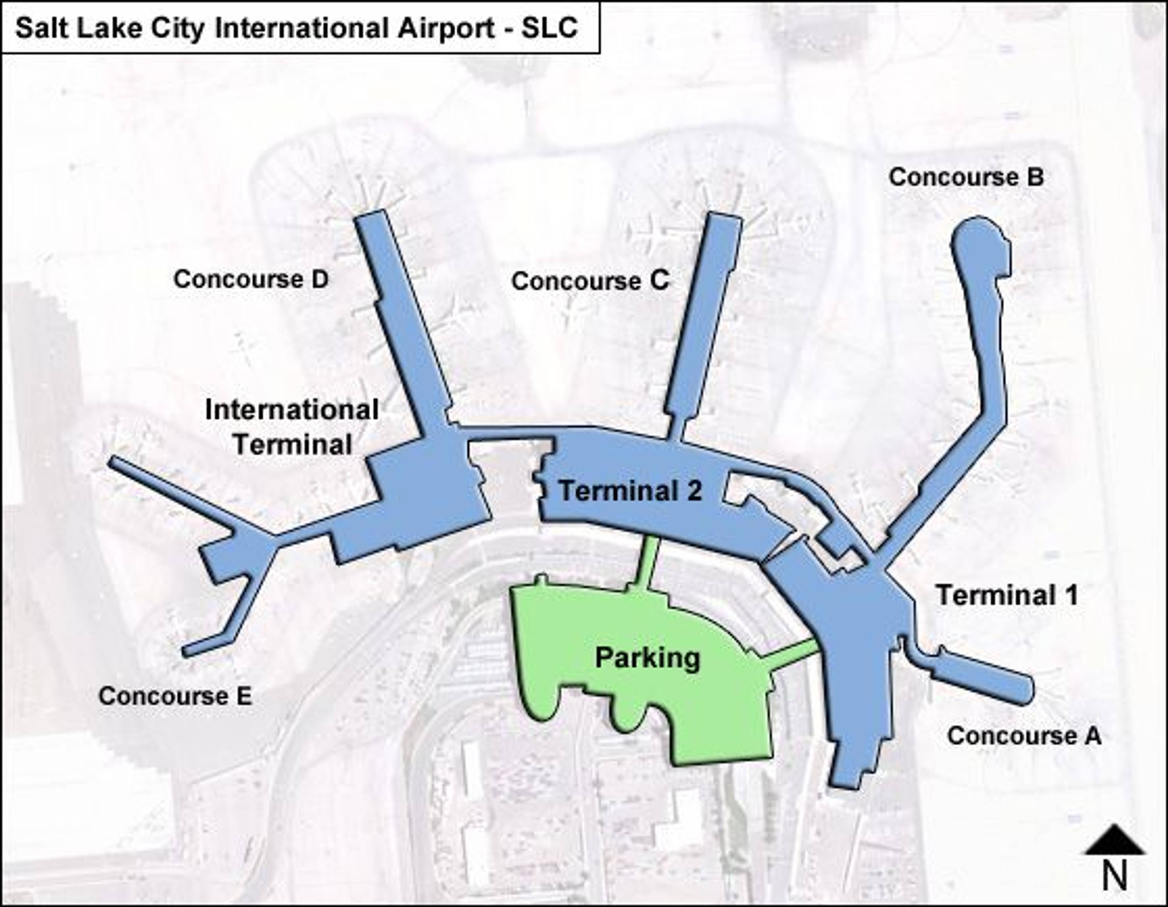Salt Lake City Airport Overview Map