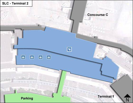 Salt Lake City Airport SLC Terminal 2 Map