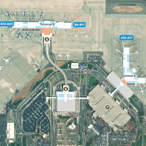 Sacramento Airport SMF Terminal B Map