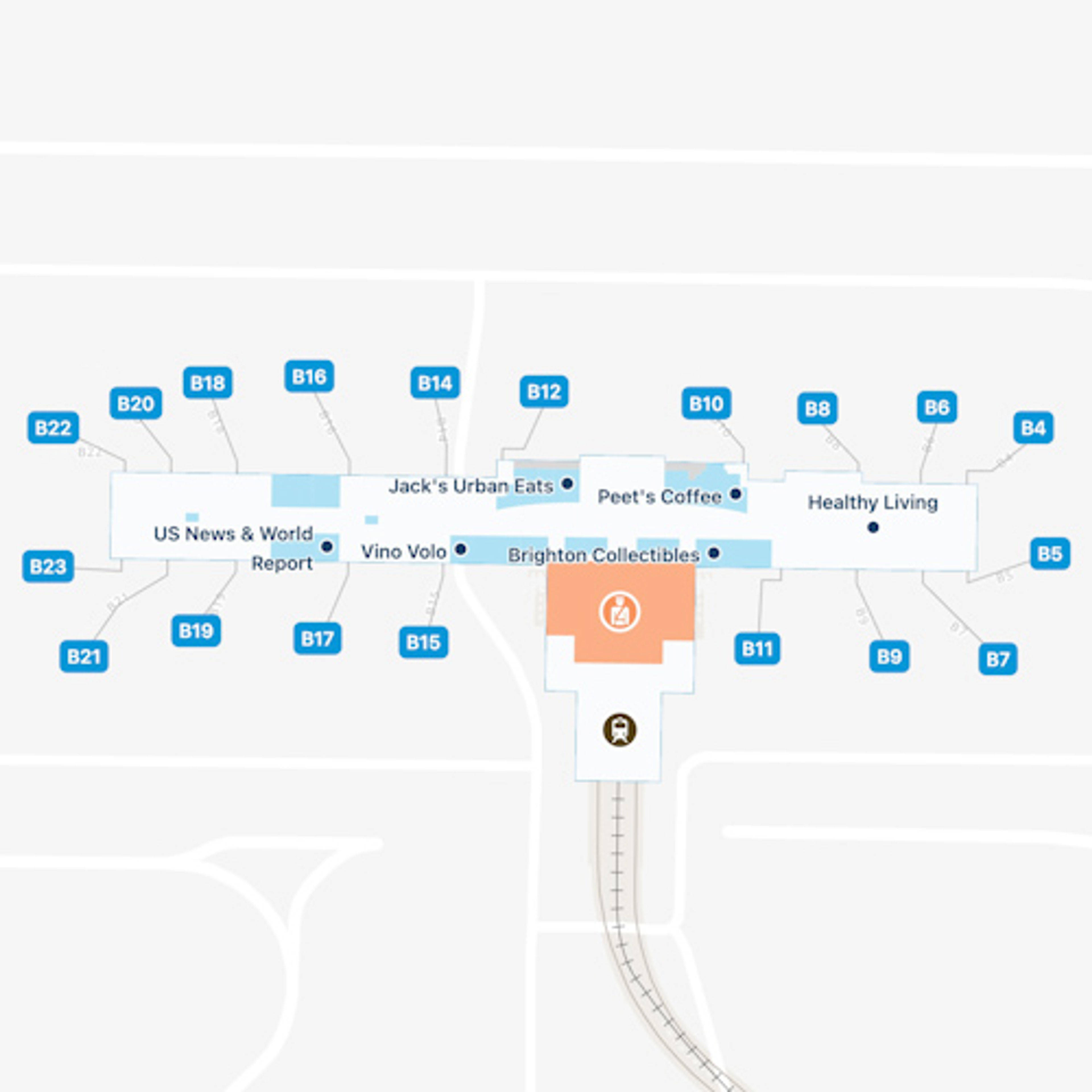 Sacramento Airport SMF Terminal B Map