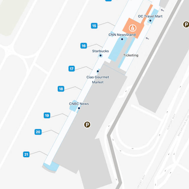 Orange County John Wayne Airport Map | SNA Terminal Guide