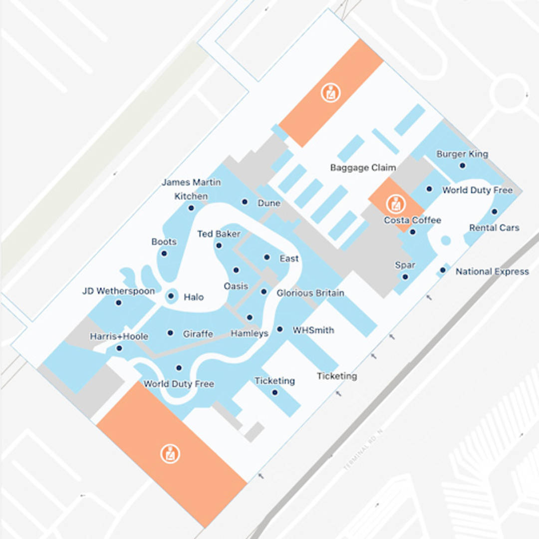 London Stansted Airport Map Stn Terminal Guide