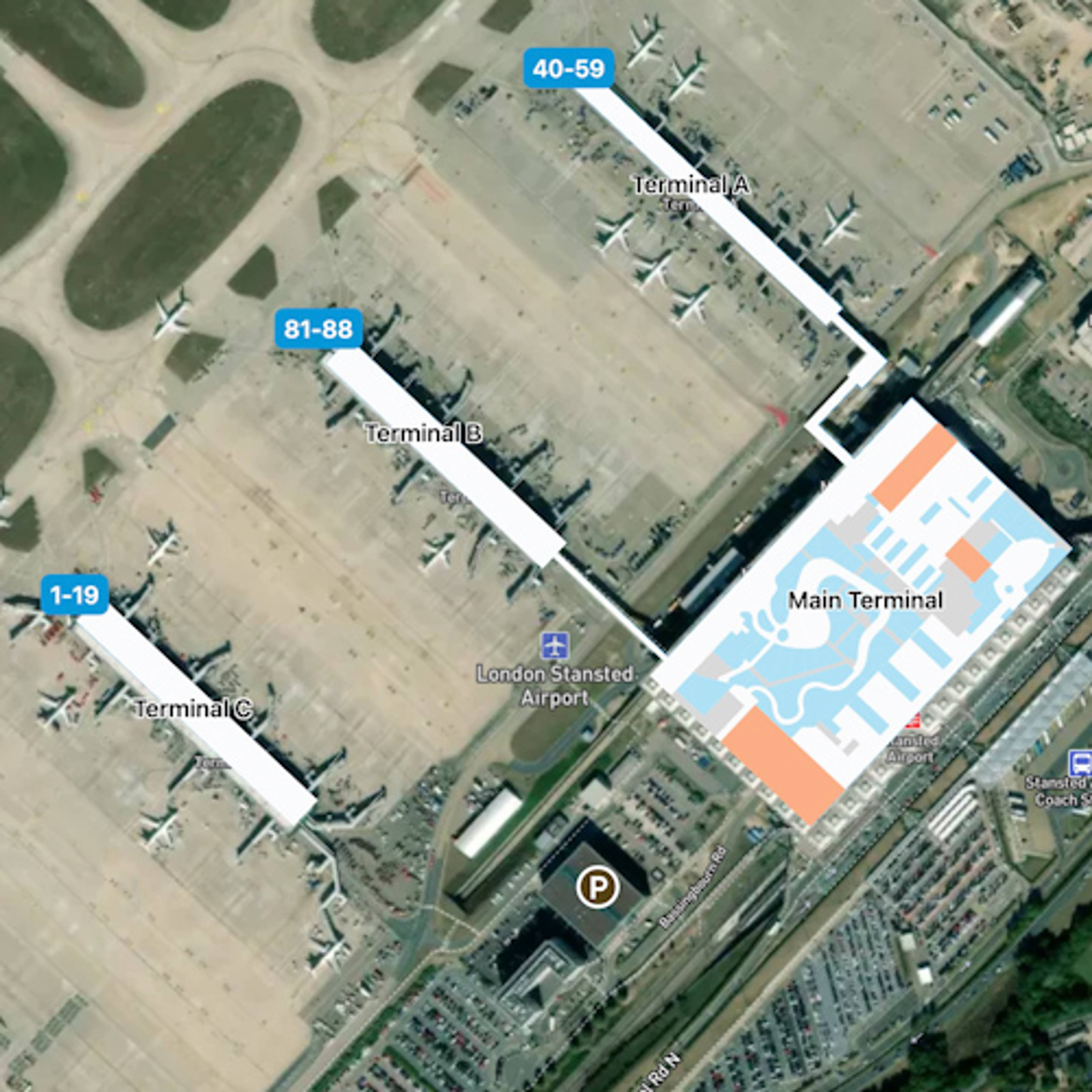 Essex, UK Airport Overview Map