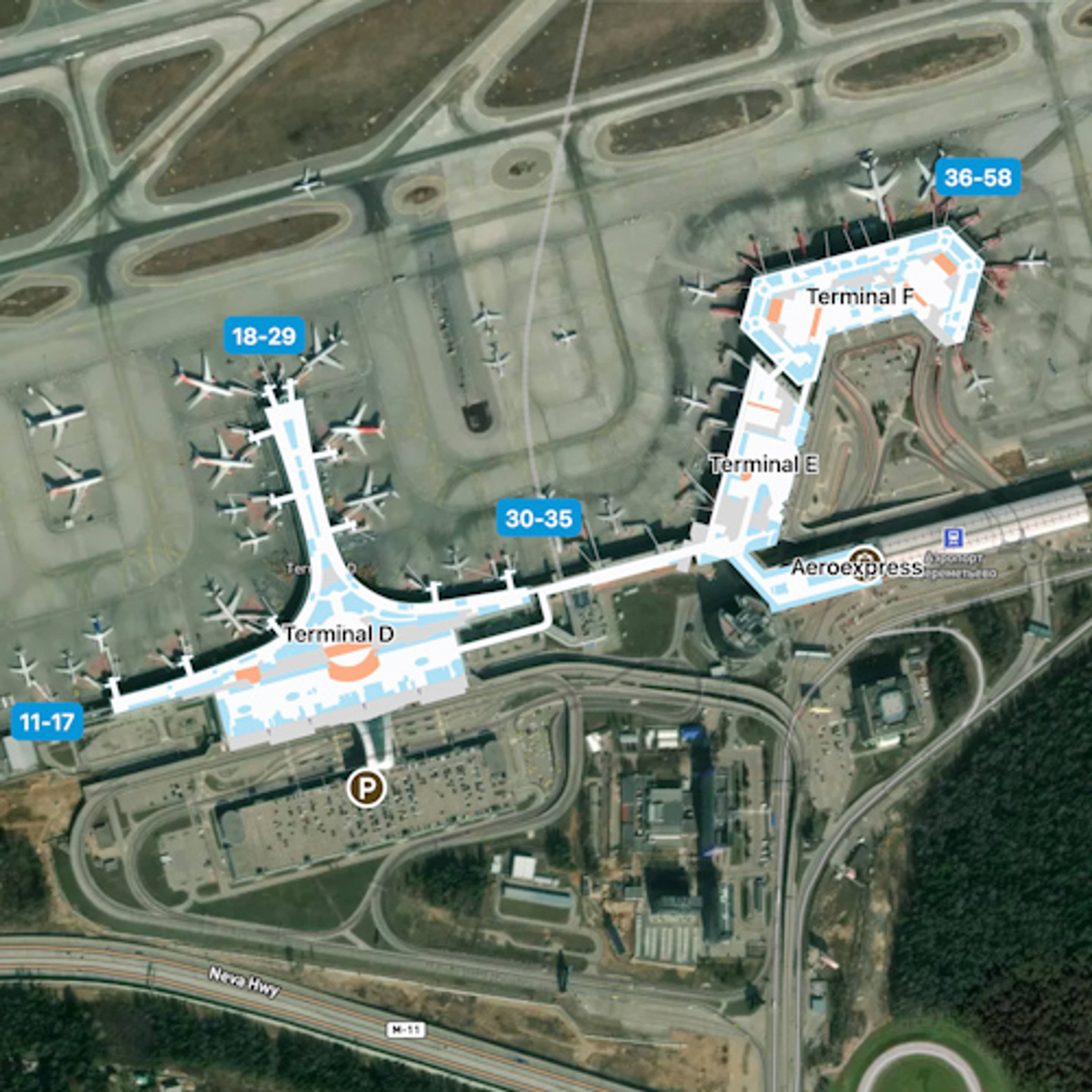 Chashnikovo - Moskow Airport Overview Map