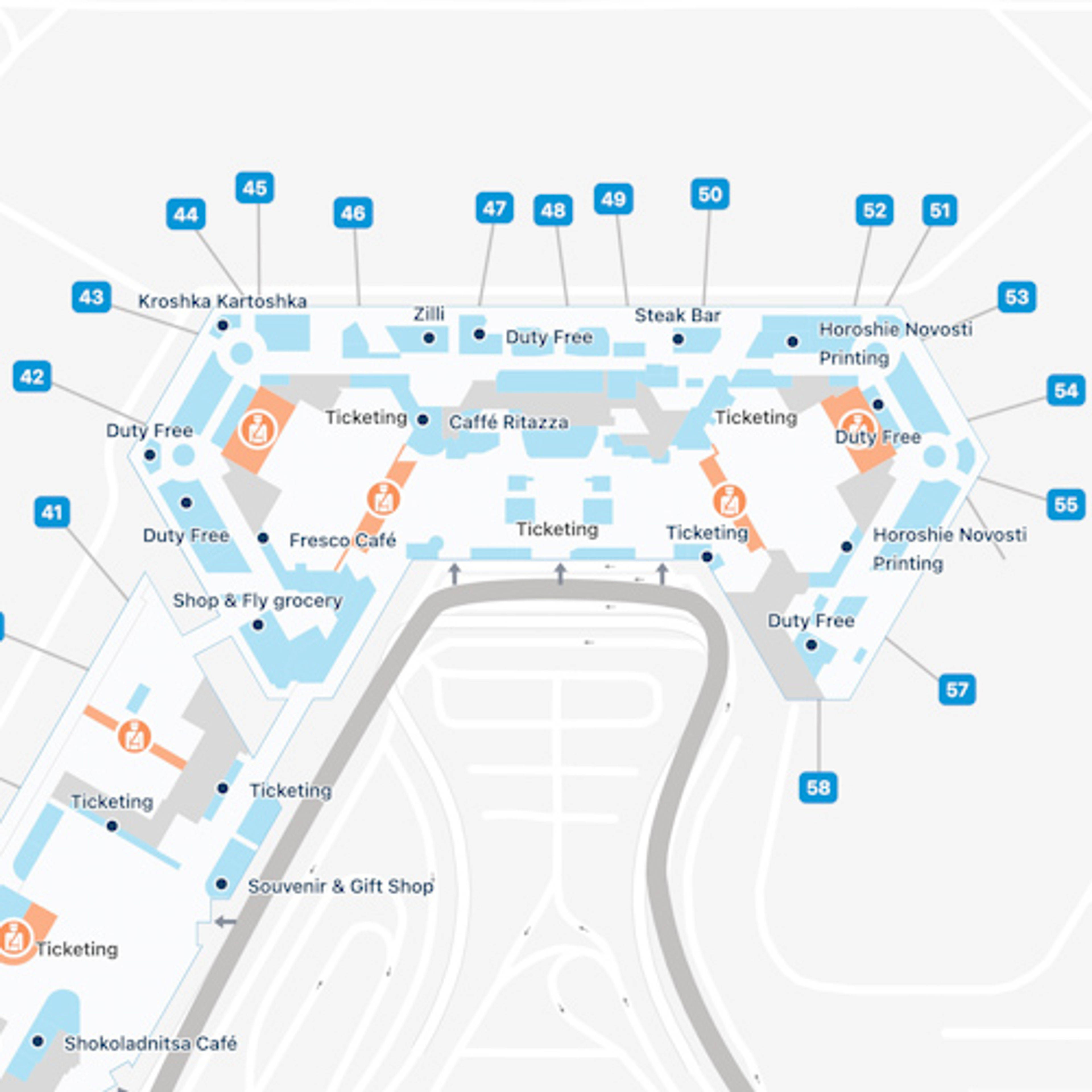 Chashnikovo - Moskow Airport Terminal F Map
