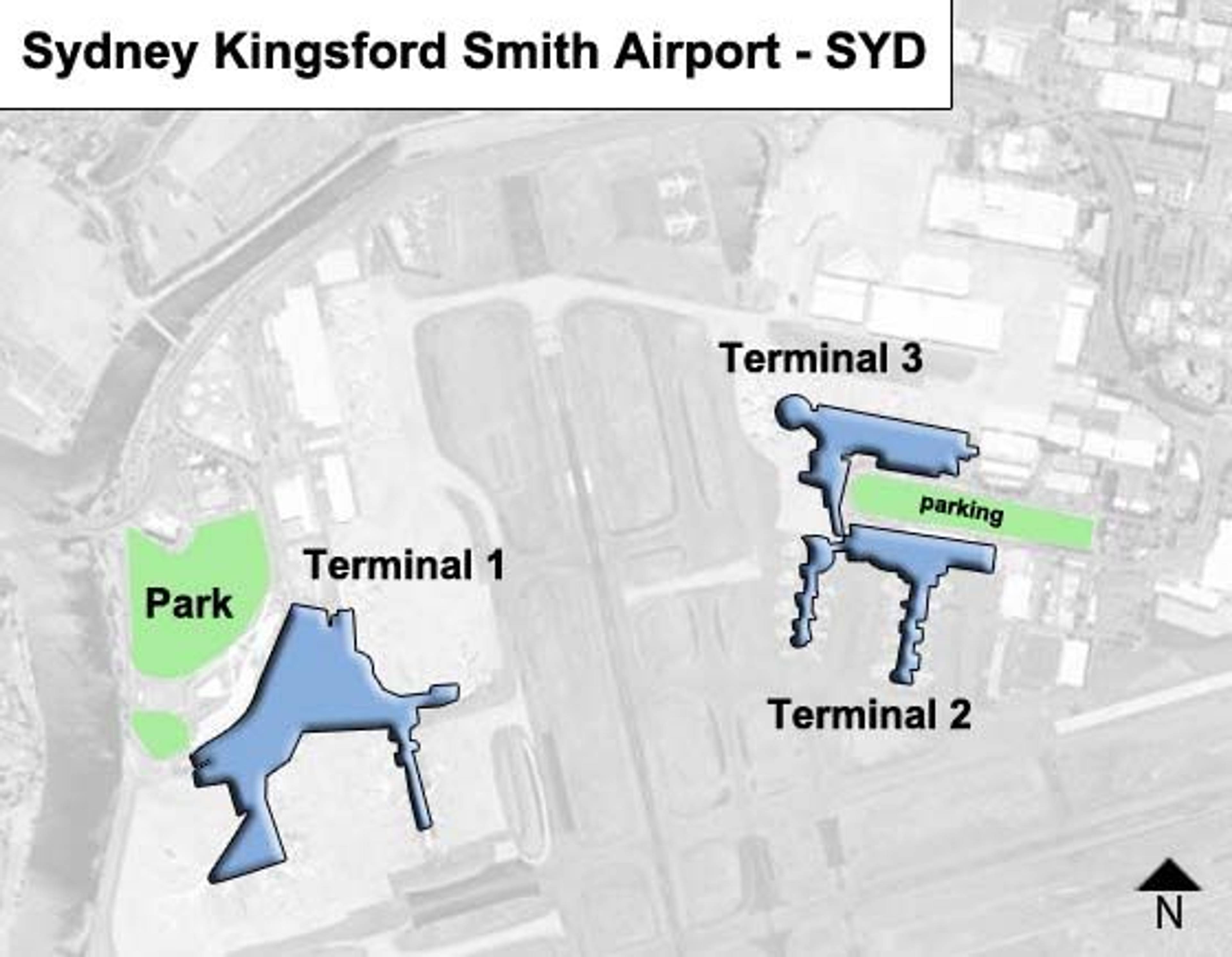 Sydney - Mascot, NSW Airport Overview Map