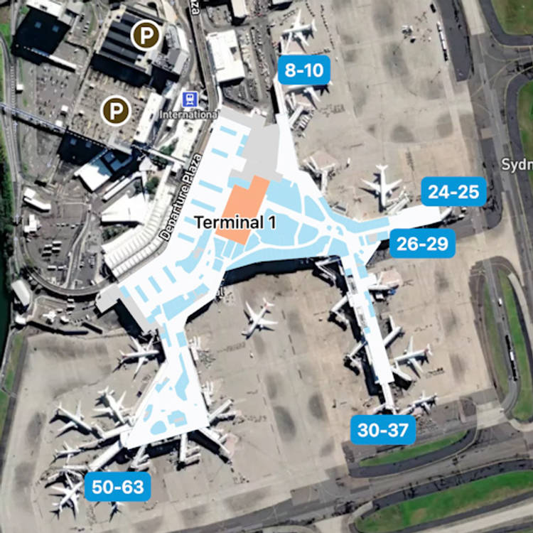 Sydney Kingsford Smith Airport SYD Terminal 1 Map