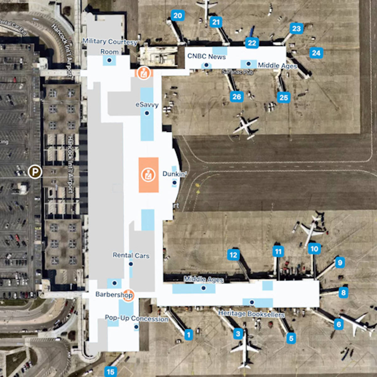 Syracuse Hancock Airport Map | SYR Terminal Guide