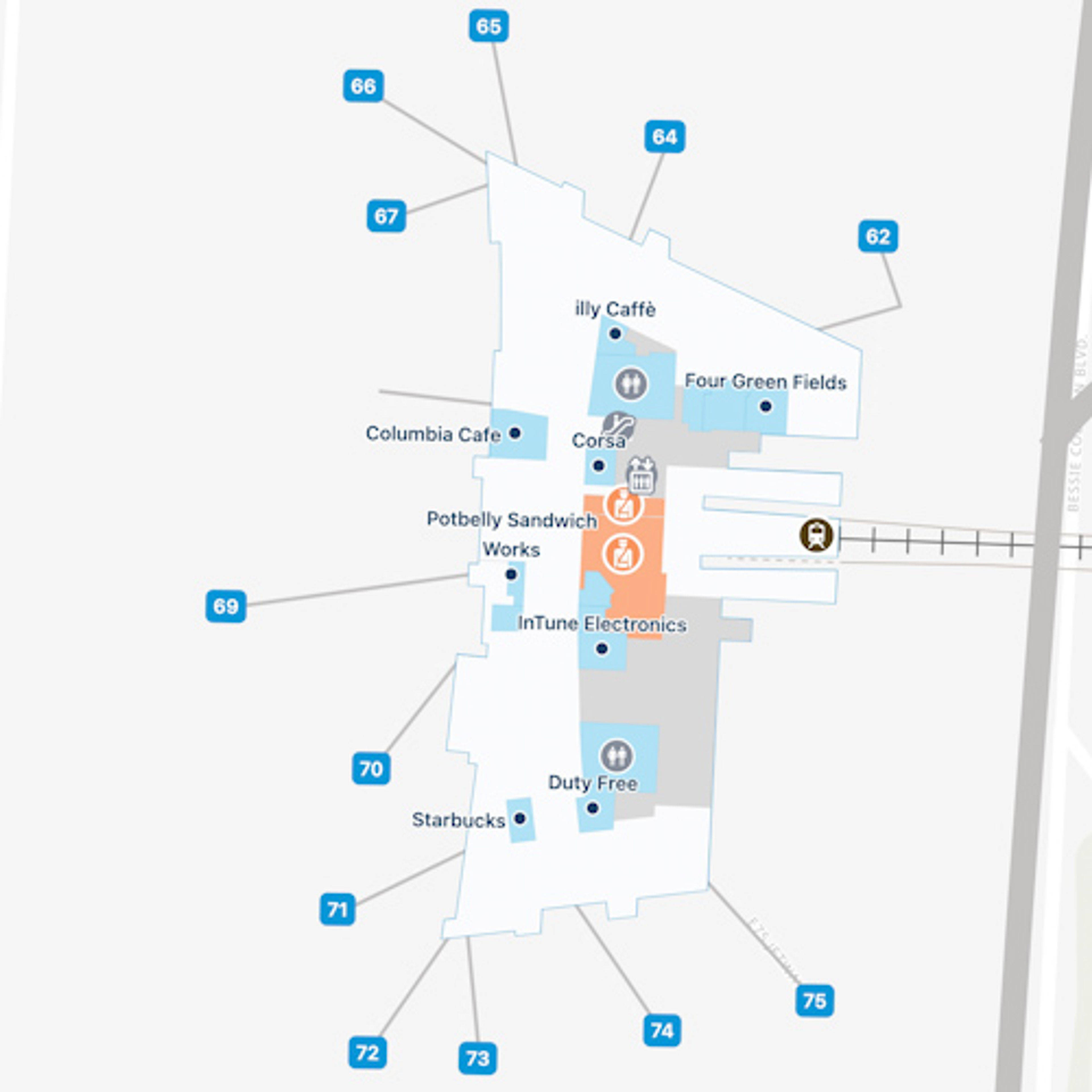 Tampa Airport Airside E Map