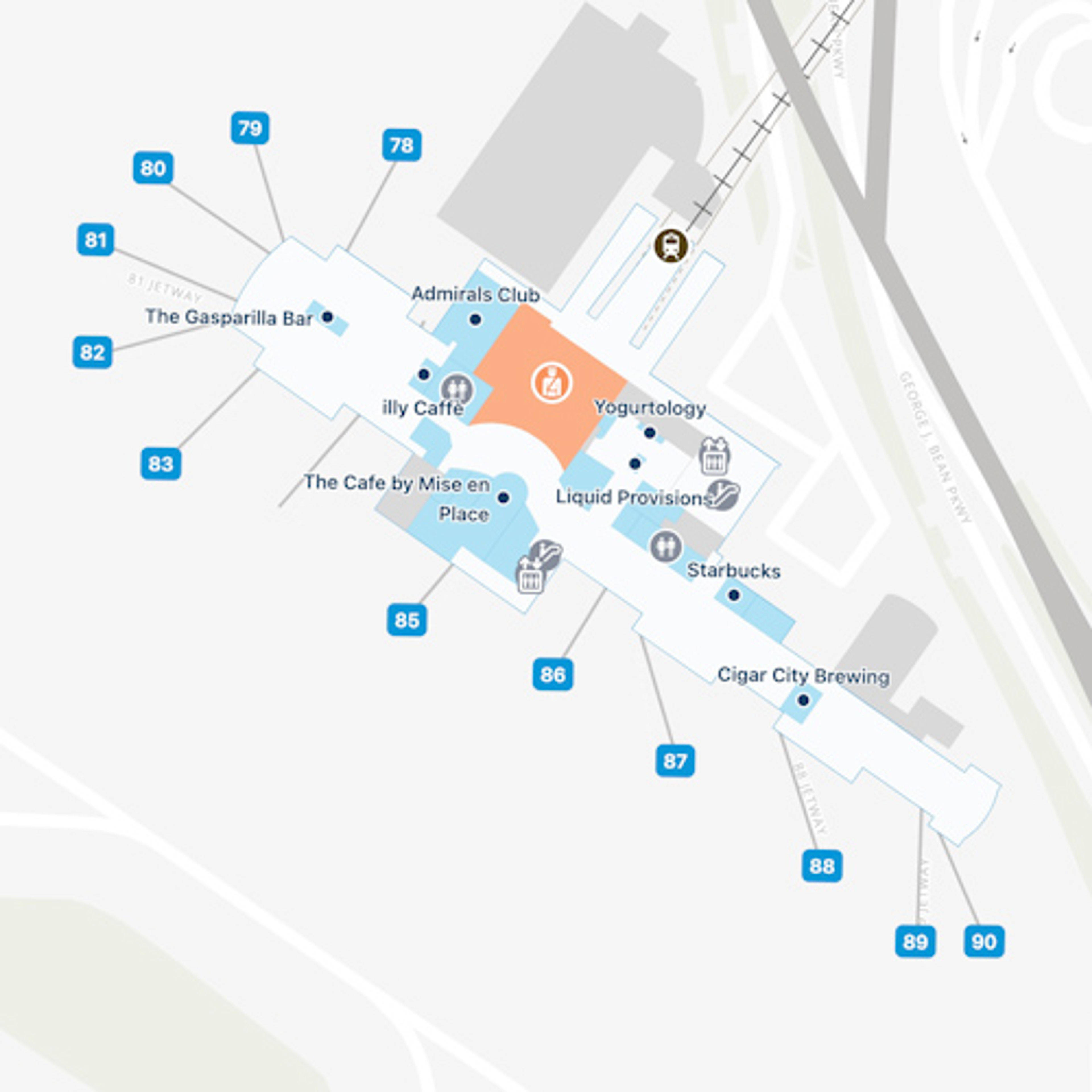 Tampa Airport TPA Airside E Map - Tampa TPA Airside F