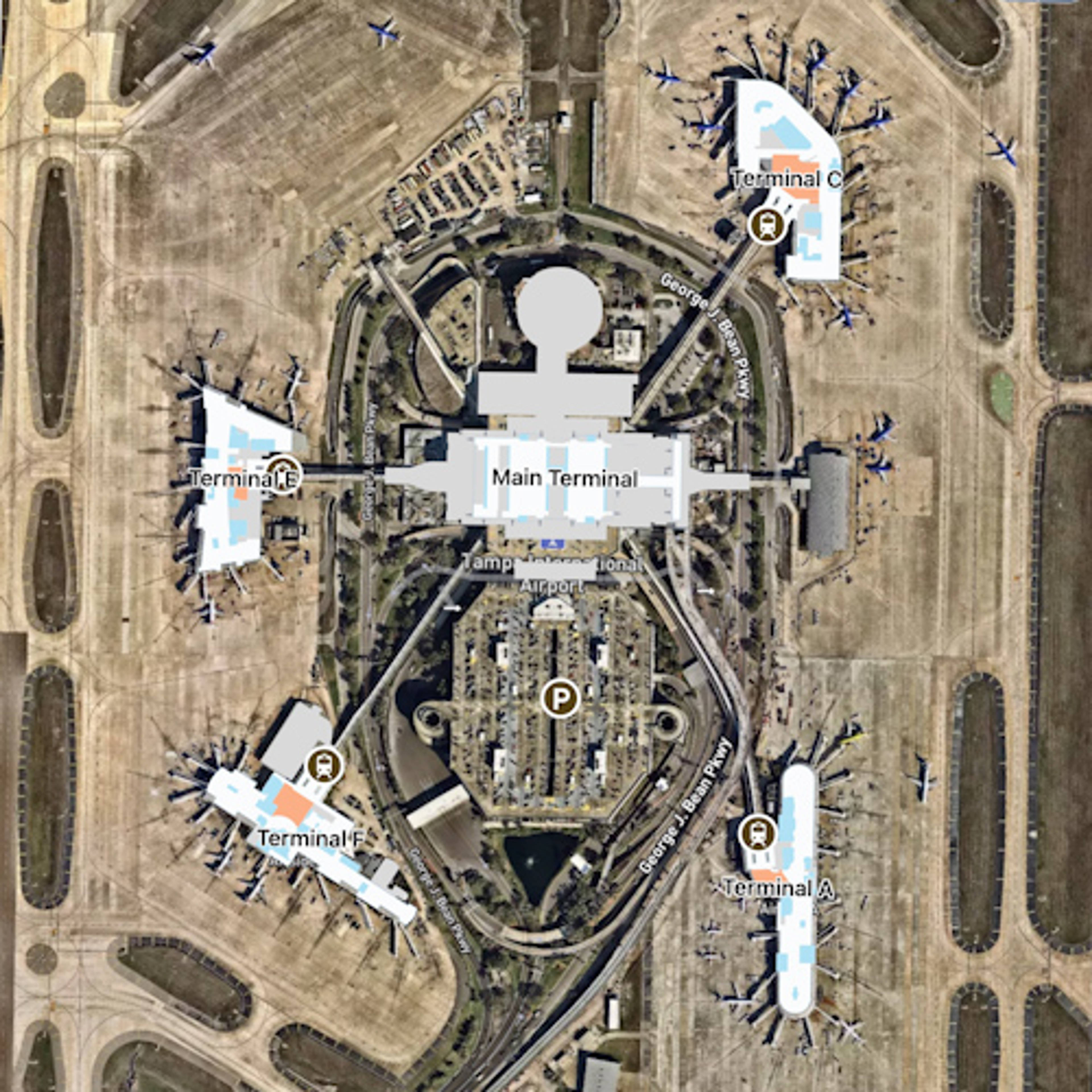 Tampa Airport Overview Map