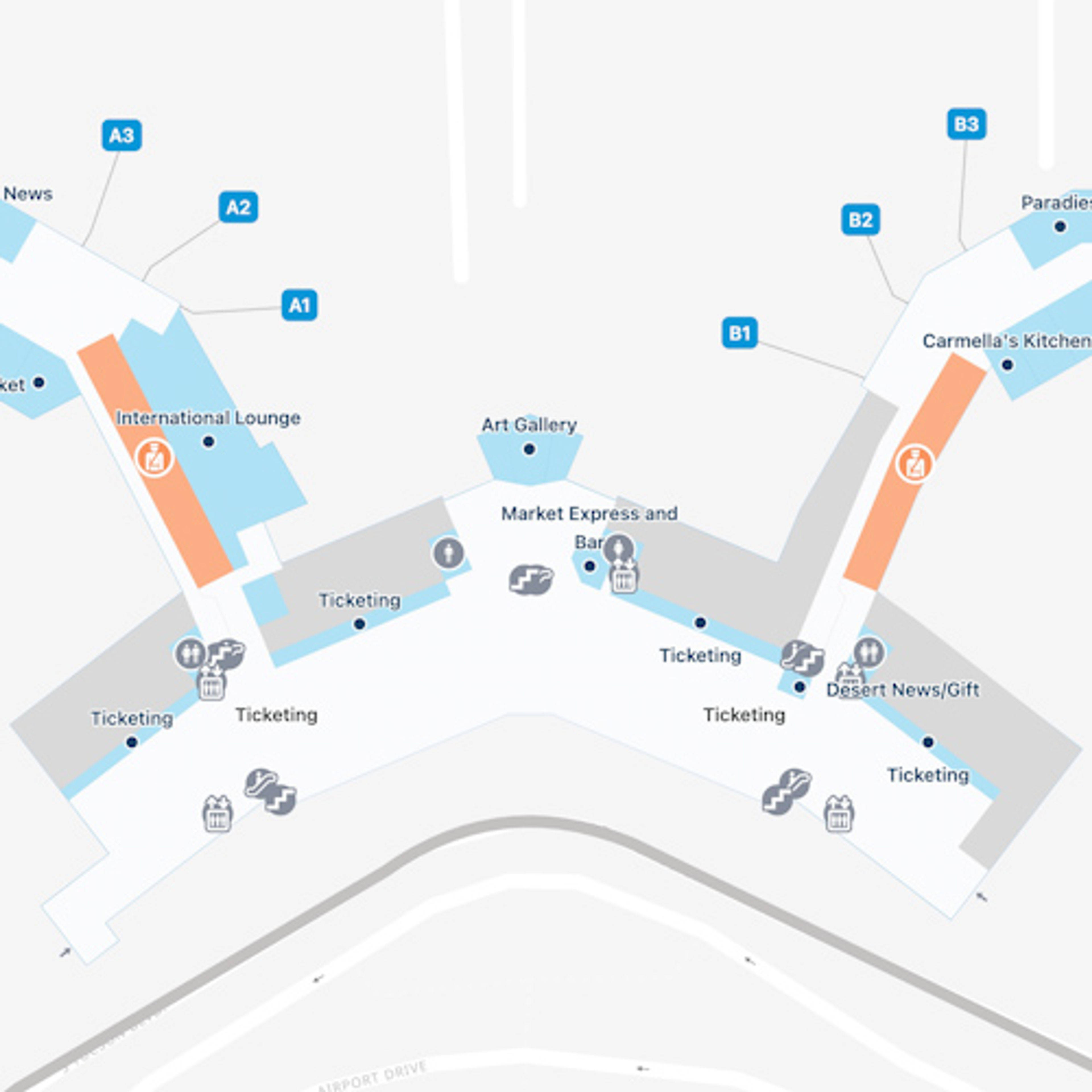 Tucson Airport Map TUS Terminal Guide   Tucson TUS Main Terminal 