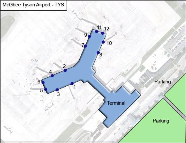 Knoxville McGhee Tyson Airport Map | TYS Terminal Guide