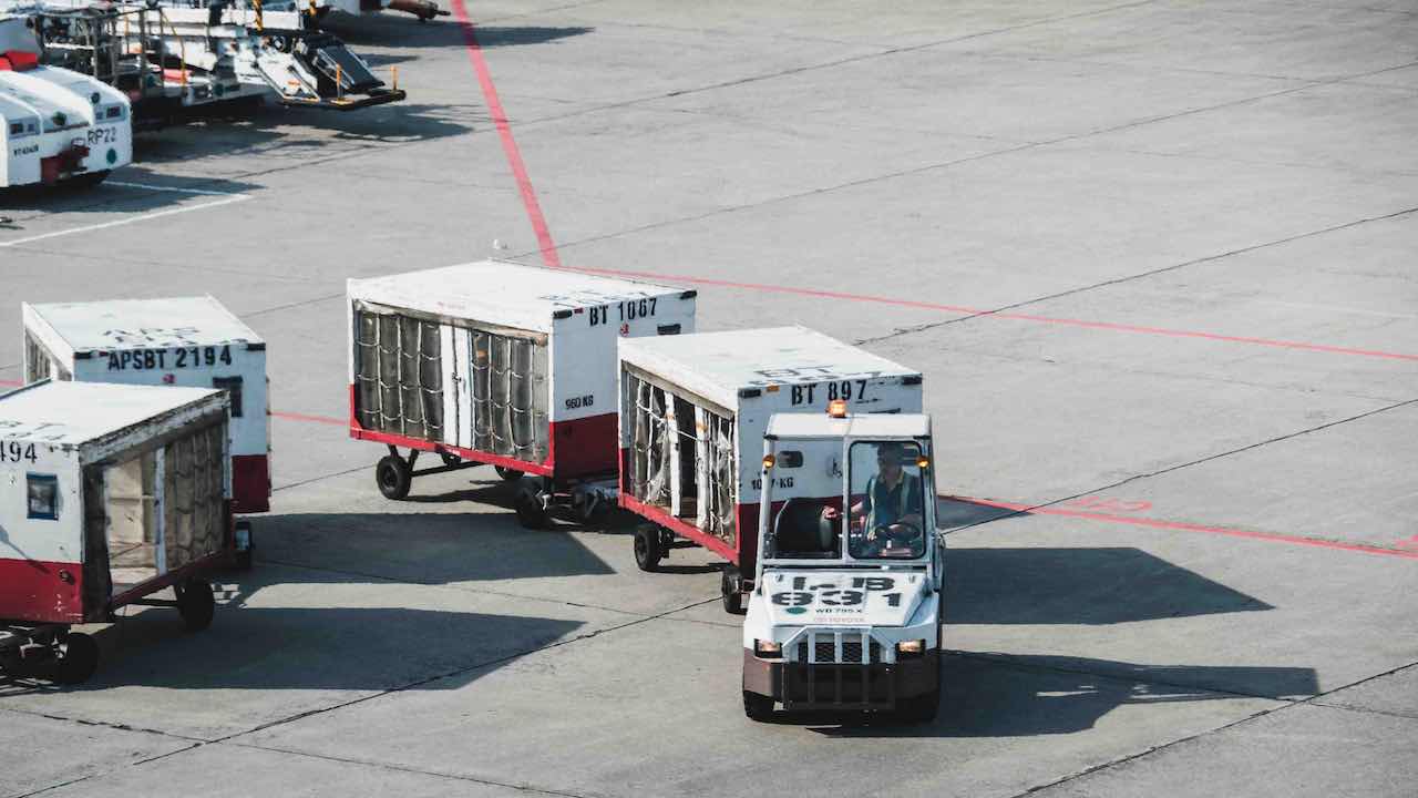 Checking bags in at airline counter