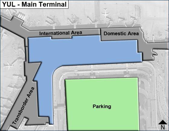 Montreal Trudeau Airport YUL Transborder Area Map