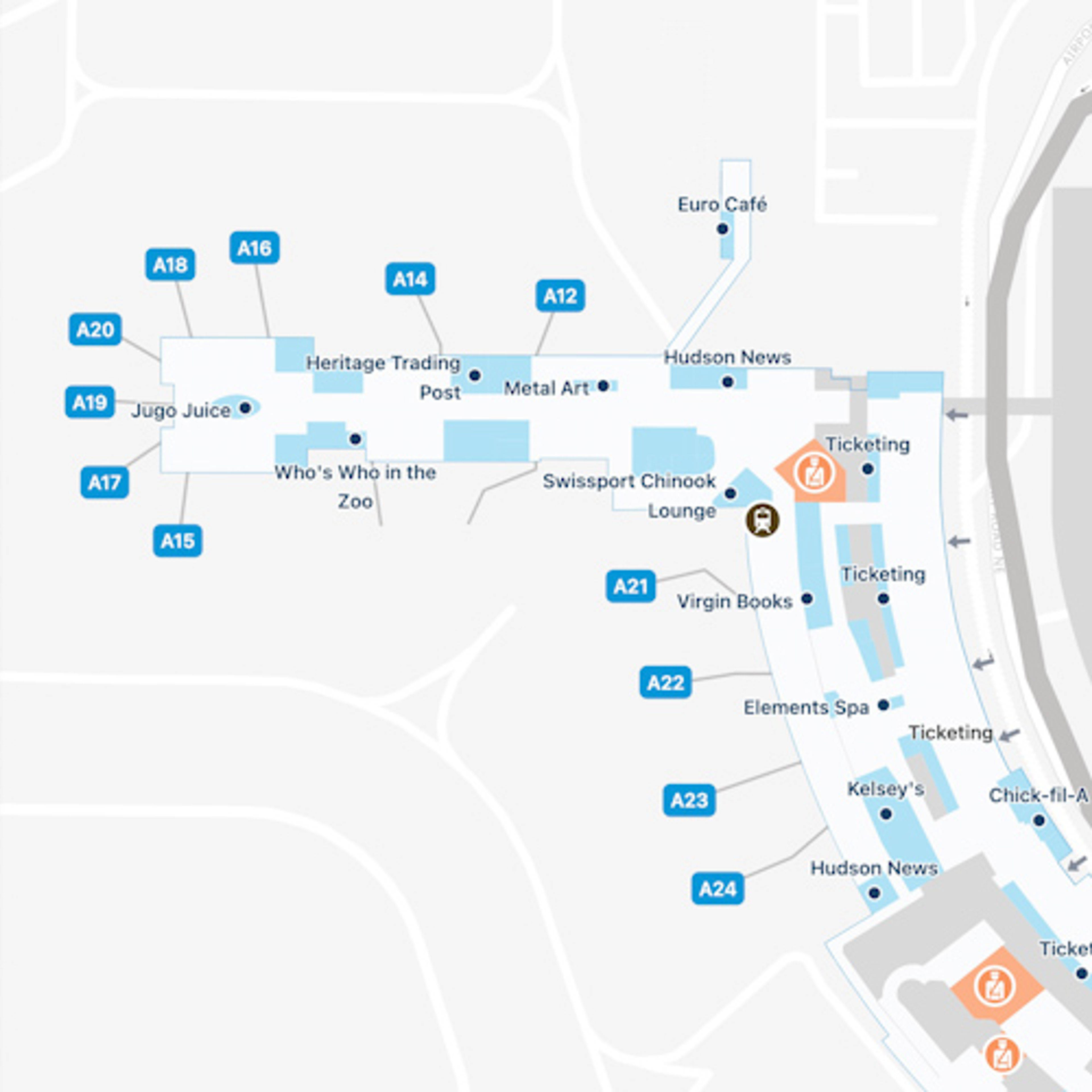 Calgary Airport YYC Concourse D Map   Calgary YYC Concourse A 