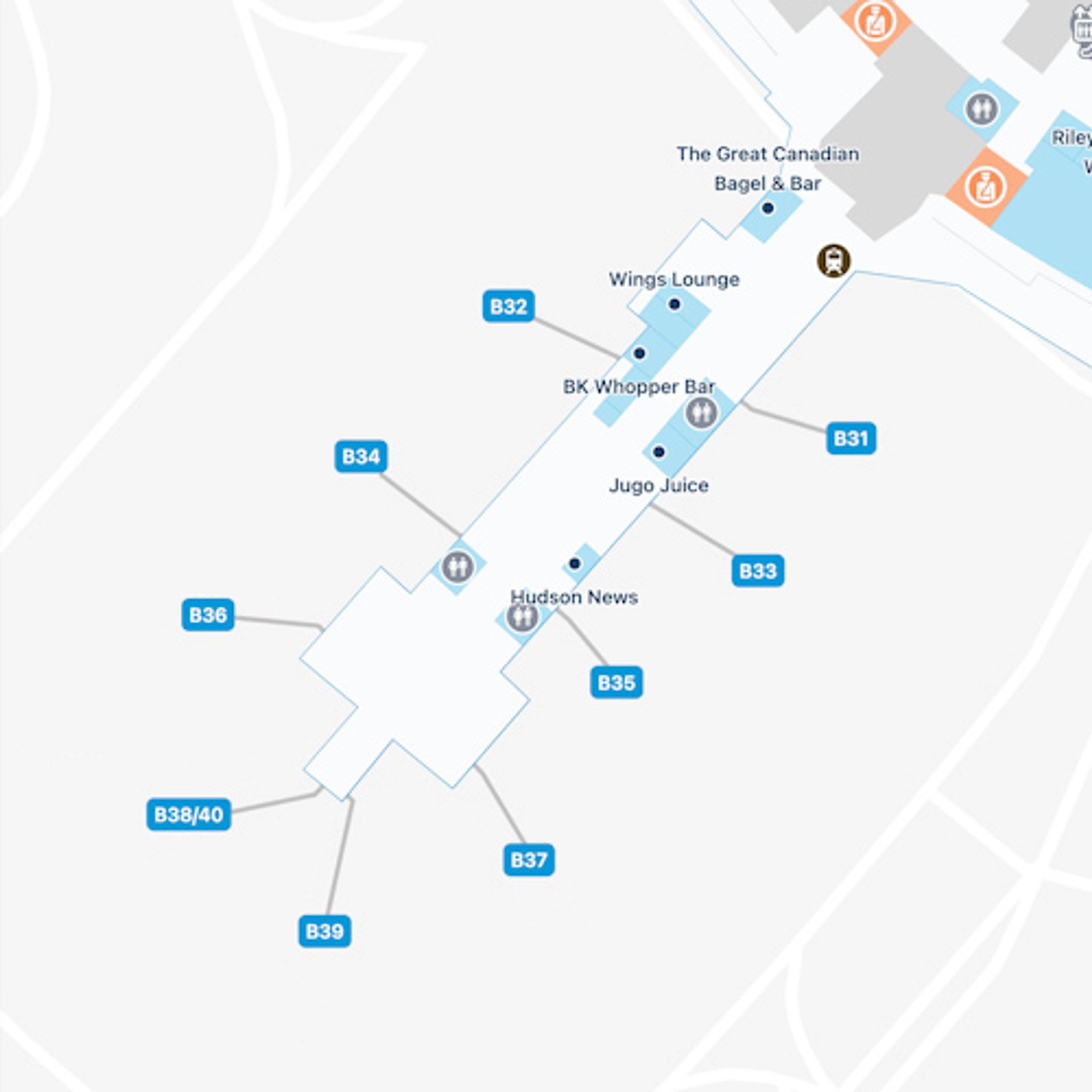 Calgary Airport YYC Concourse D Map   Calgary YYC Concourse B 