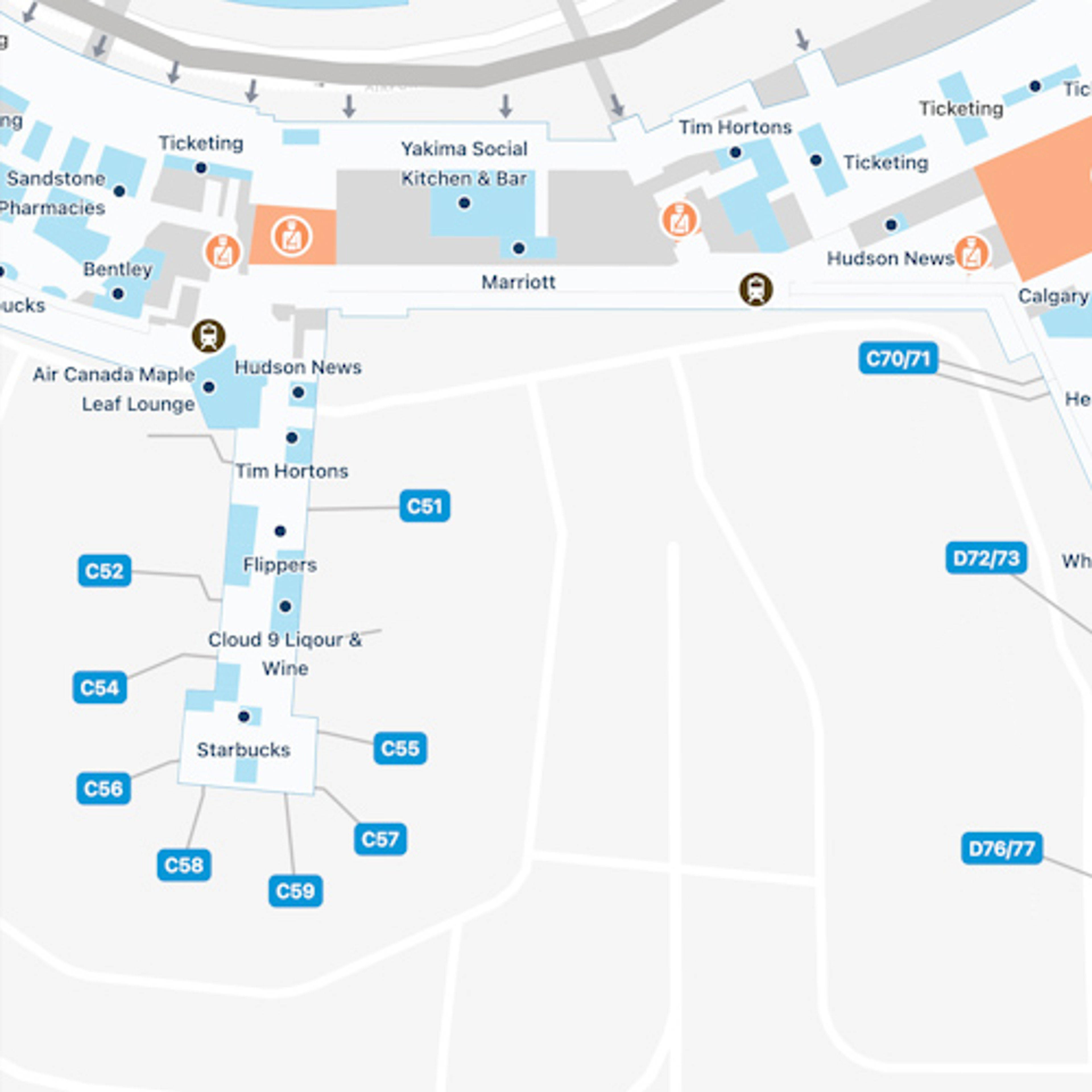 Calgary Airport Concourse C Map