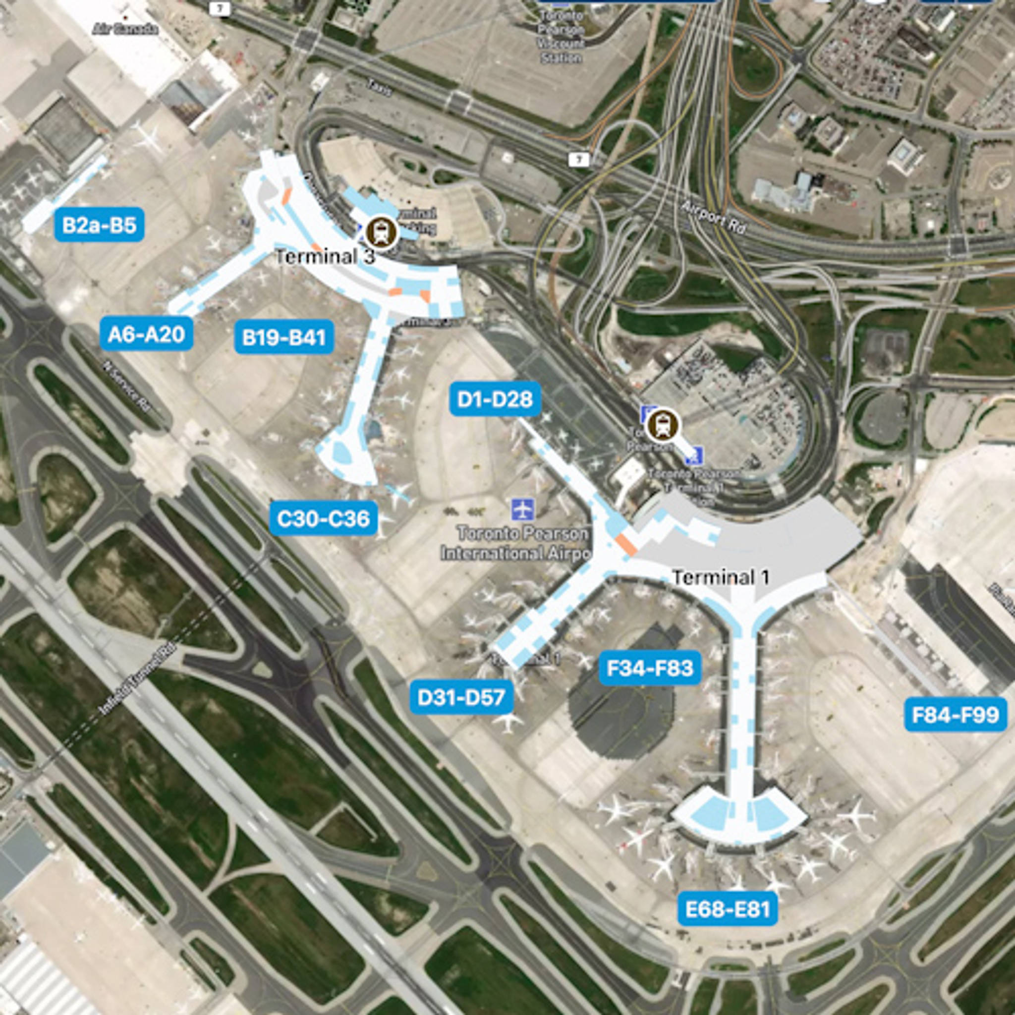 Toronto Pearson Airport YYZ Terminal 1 Map