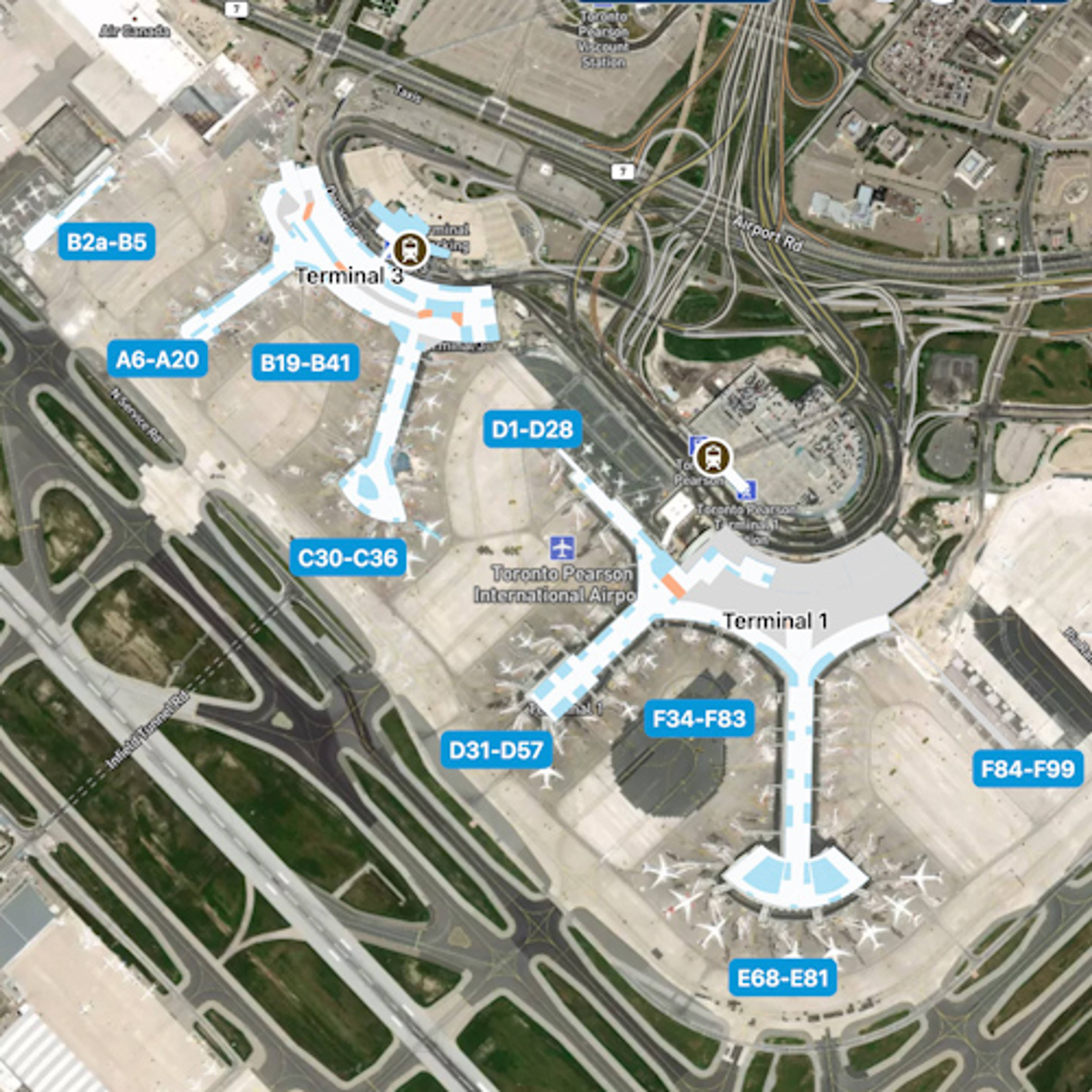 Mississauga Airport Overview Map