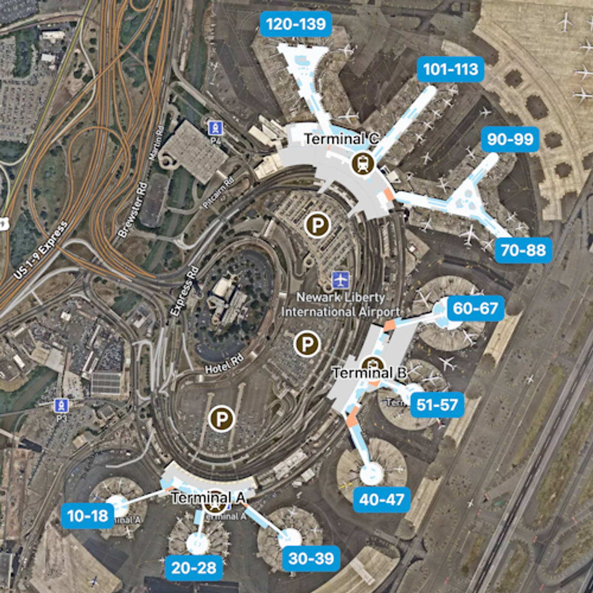 Newark Liberty Airport Map: Guide To EWR's Terminals