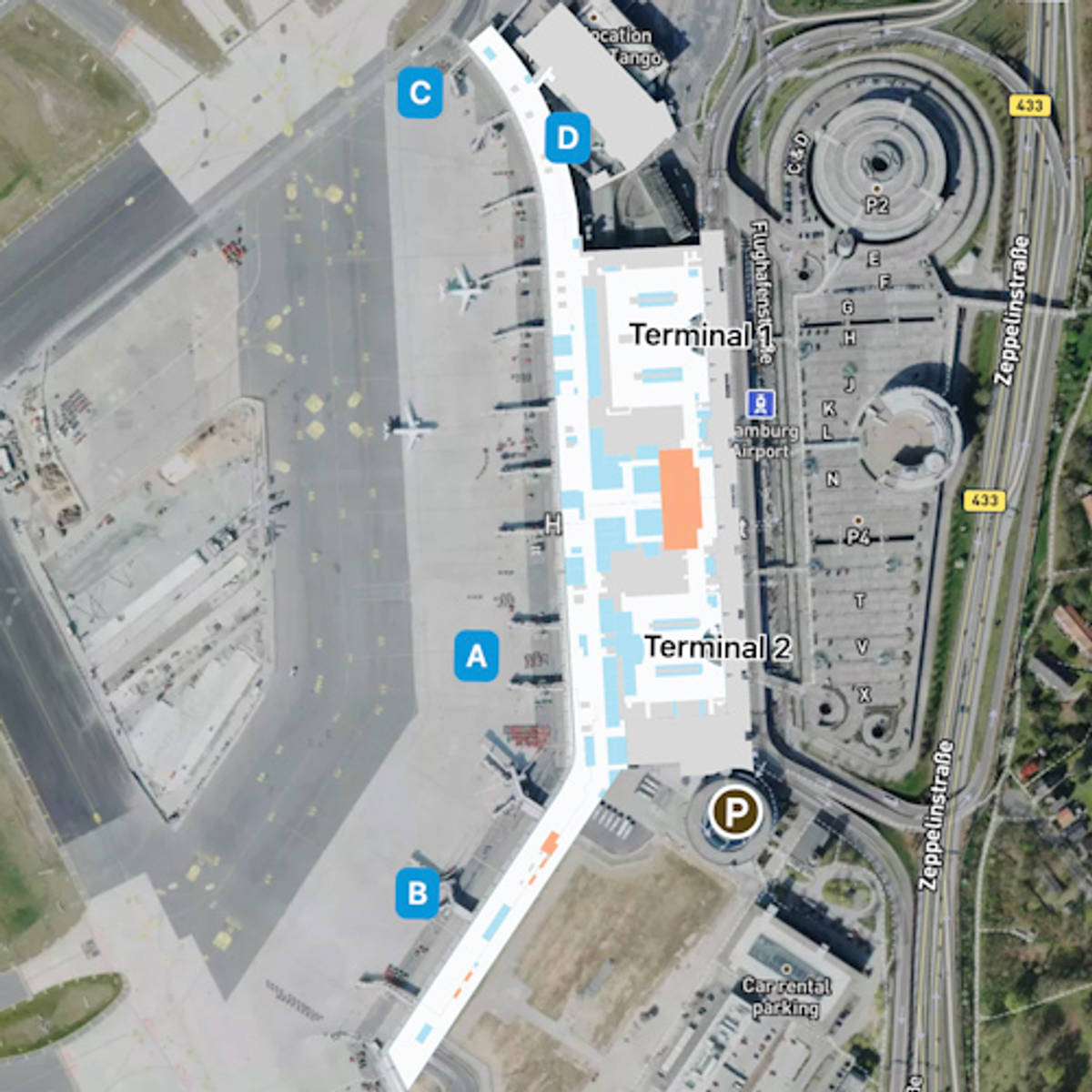 Hamburg Airport Map Guide to HAM
