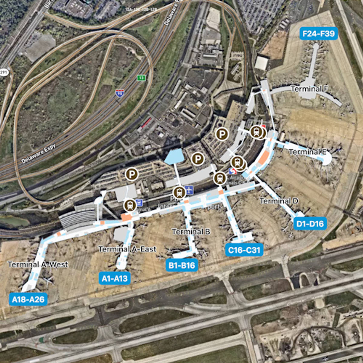 Philadelphia Airport Map Guide To Phls Terminals 0901