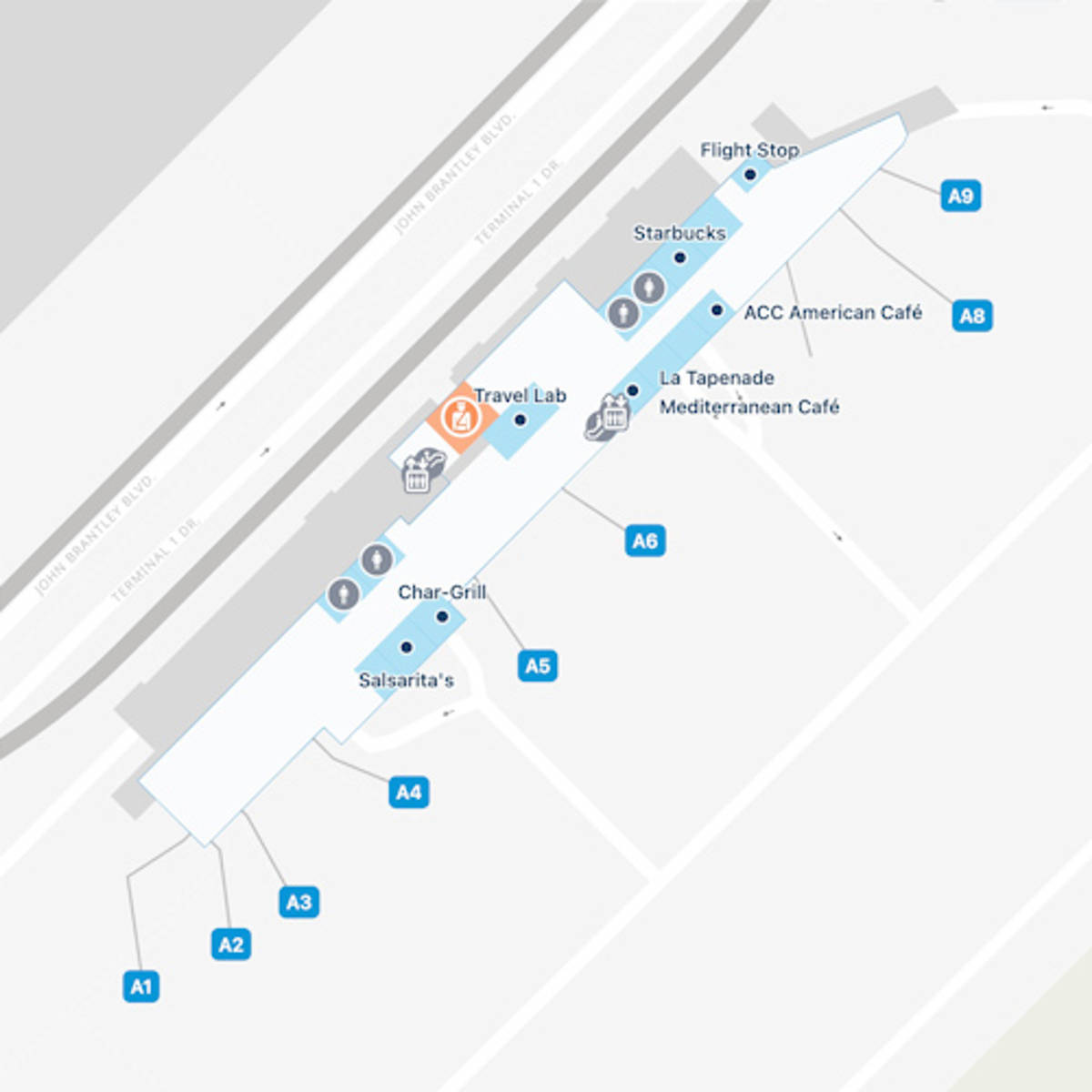 Raleigh-Durham Airport Terminal 1 Map & Guide