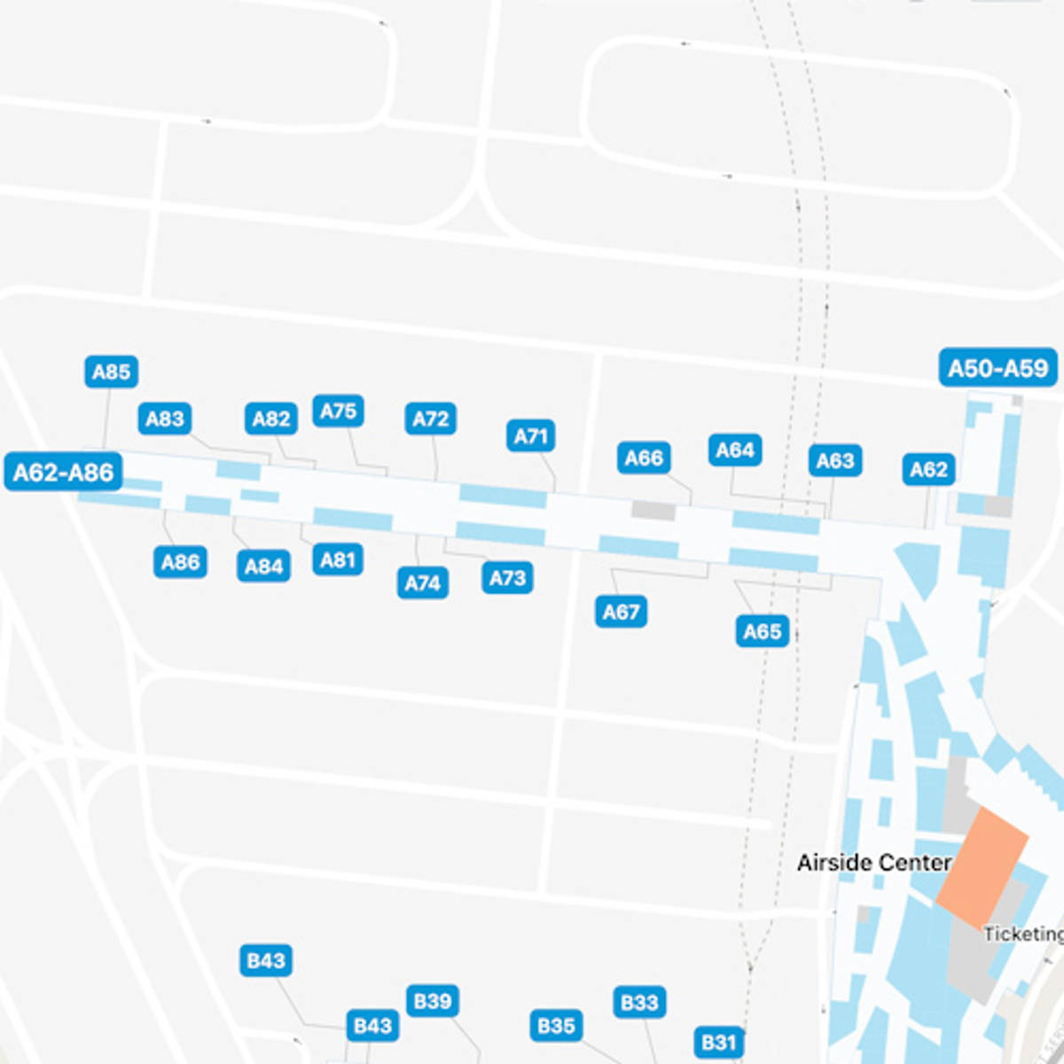 Zurich Airport Main Terminal Interactive Map Guide   Zurich ZRH Concourse A 