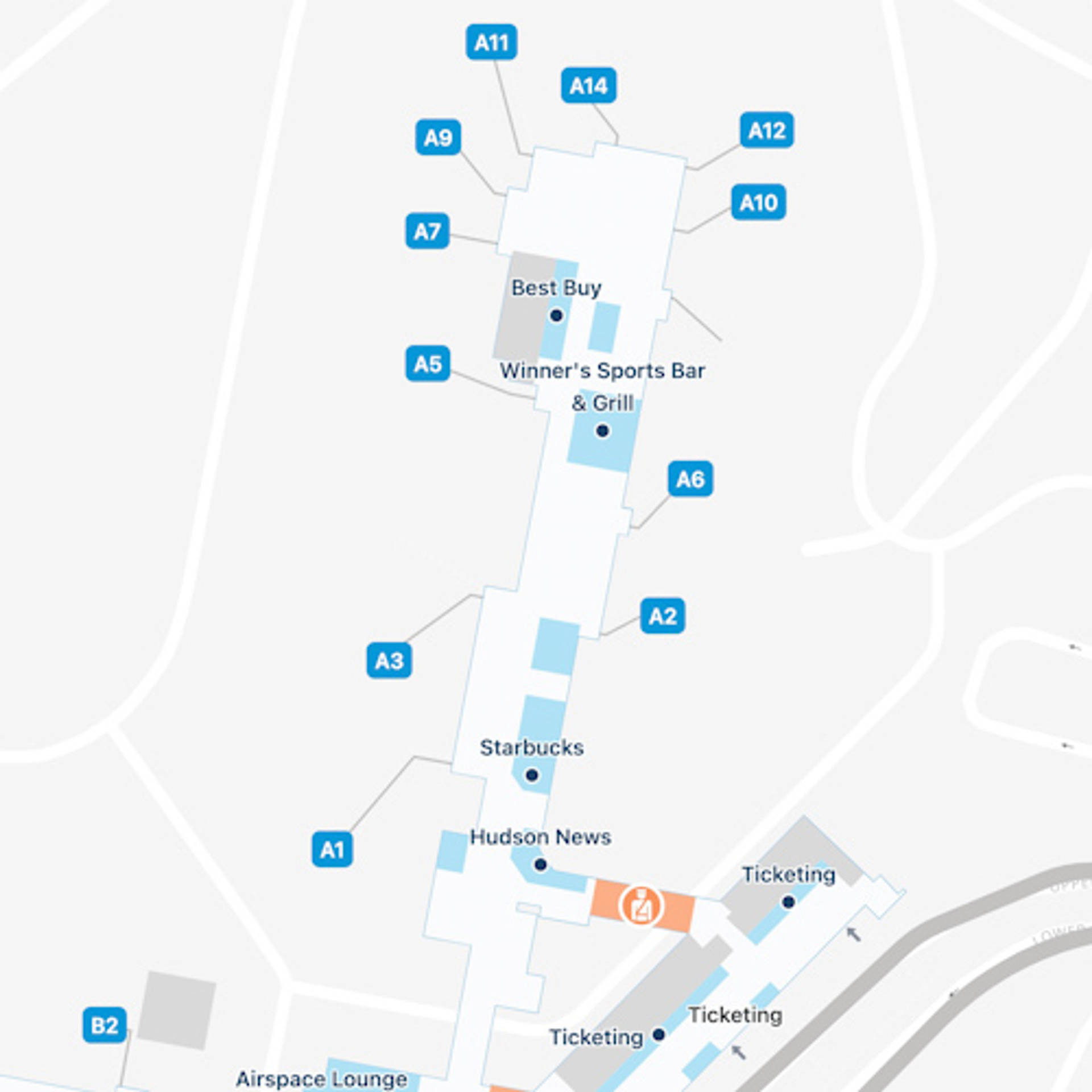 Cleveland Airport Map Guide To CLE S Terminals   Cleveland Hopkins CLE Concourse A 