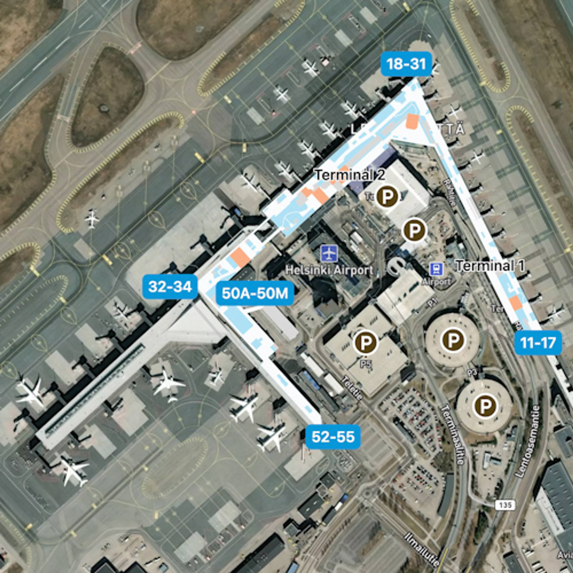 Helsinki Vantaa Airport Map Guide To HEL S Terminals   Helsinki Vantaa Airport HEL Terminal Overview Map 