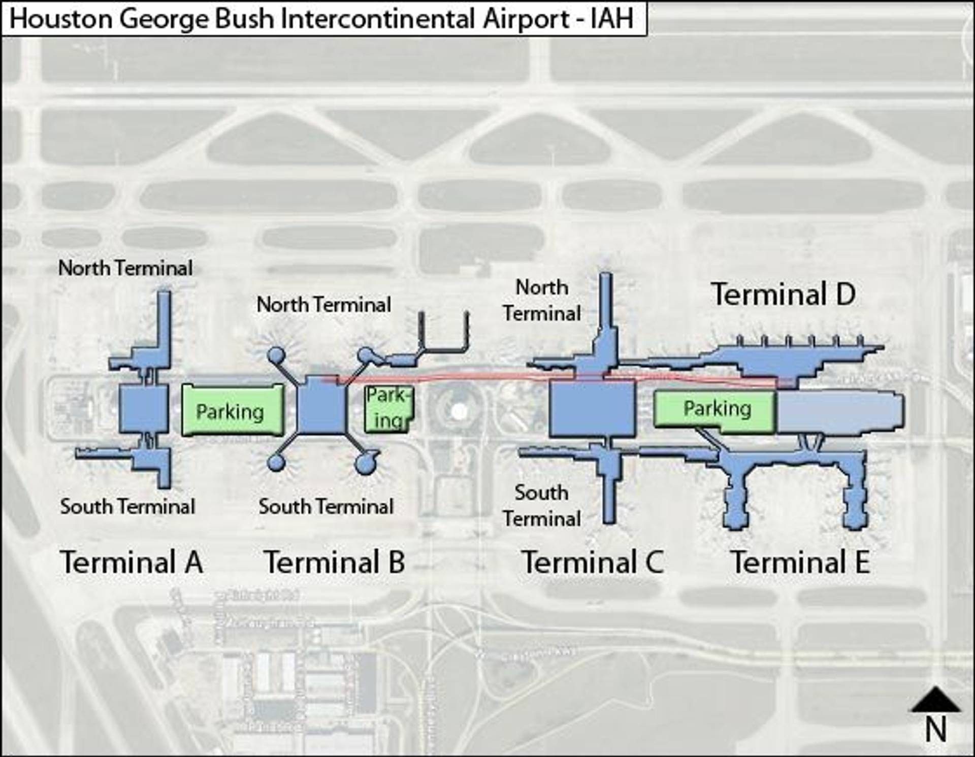 Houston IAH Terminal Map 
