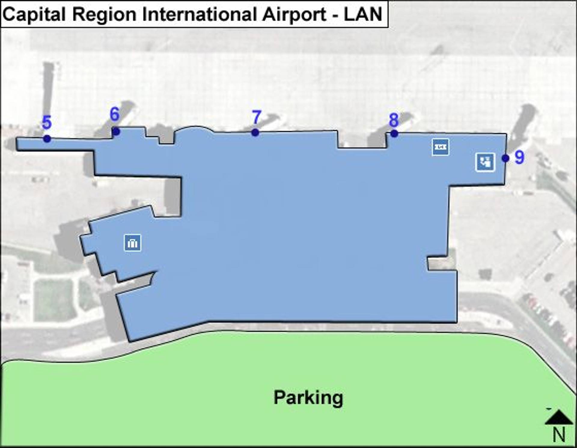 Lansing Airport Map Guide To LAN S Terminals   Capital Region LAN Terminal Map 