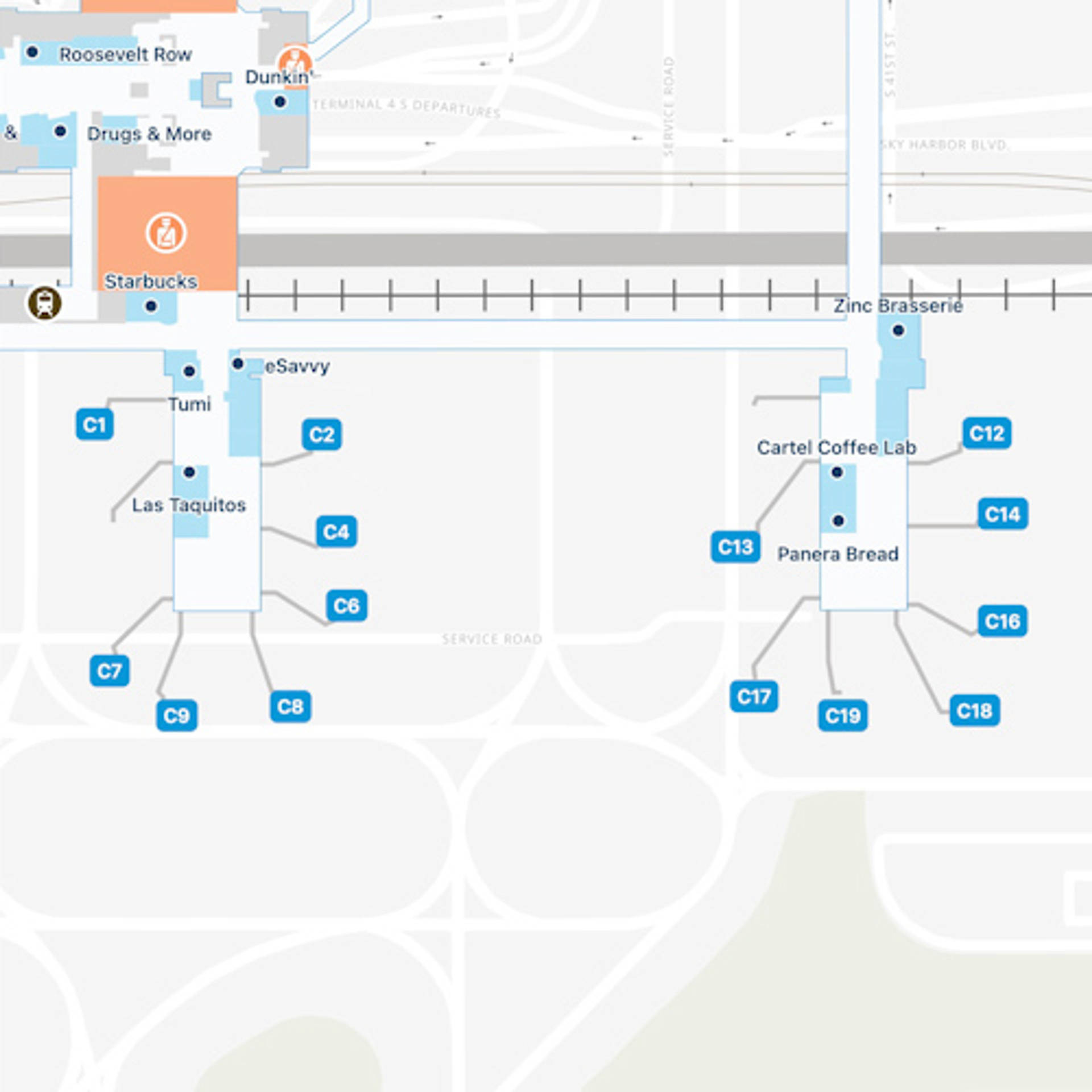 Phoenix Airport Concourse C Map & Guide
