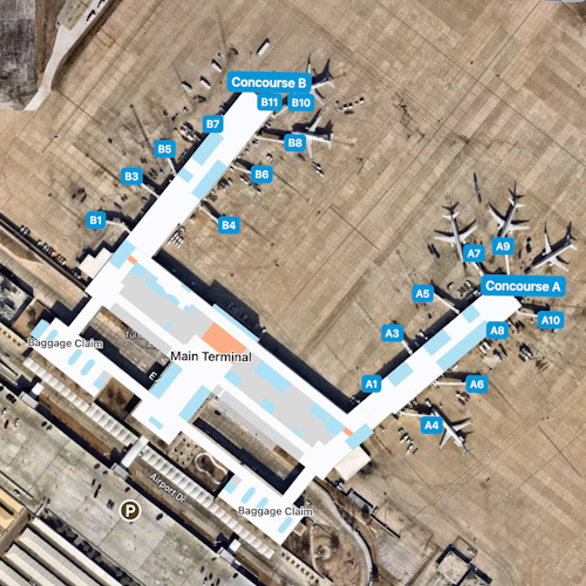 Tulsa Airport Map Guide to TUL's Terminals