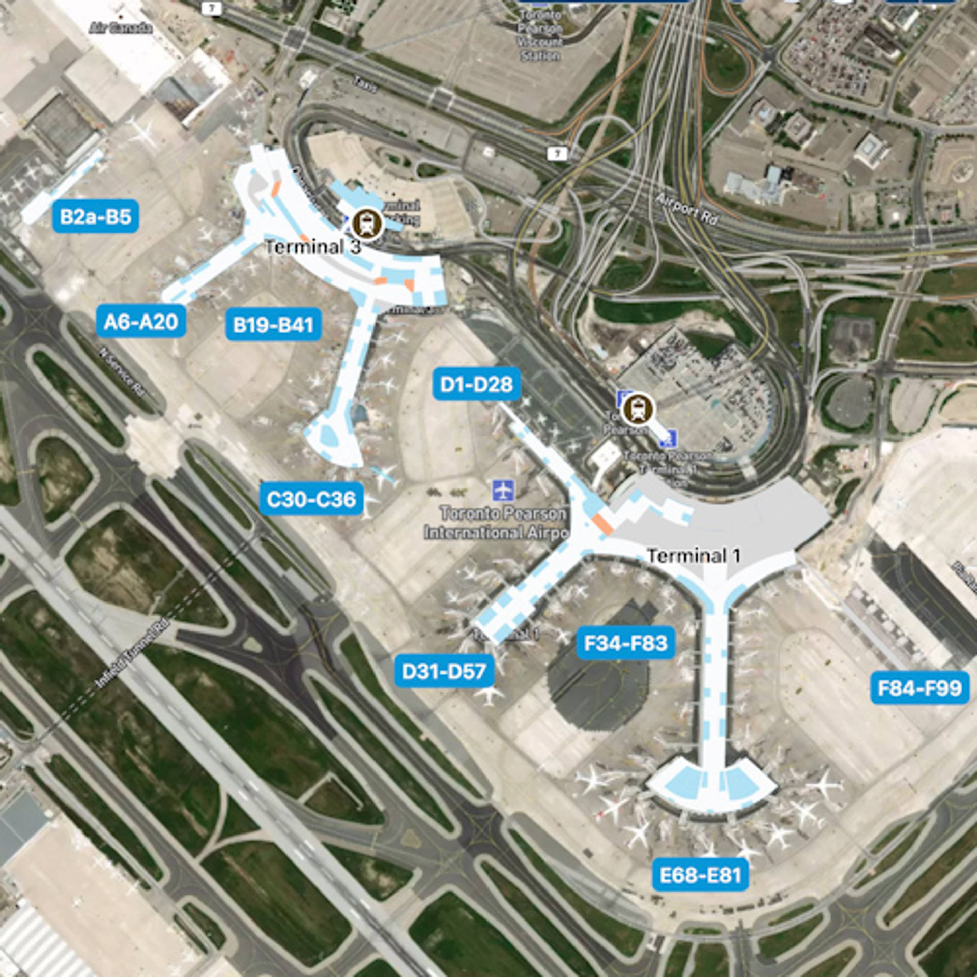 Toronto Pearson YYZ OverviewMap 